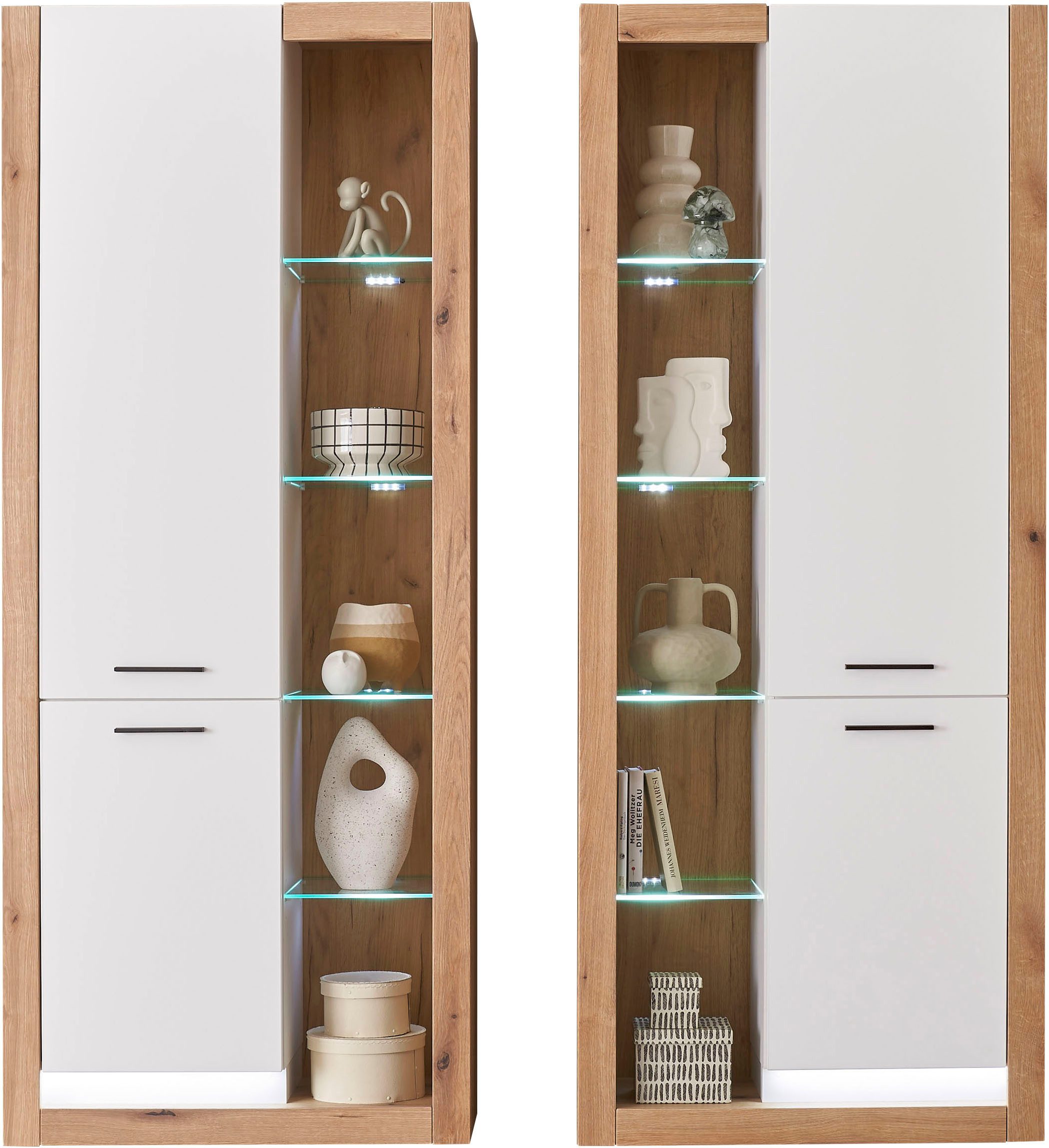 INOSIGN Wandmeubel Brixen, moderne opbouwwand, woonkamer set, eik Evoke decor met wit (set, 2-delig)
