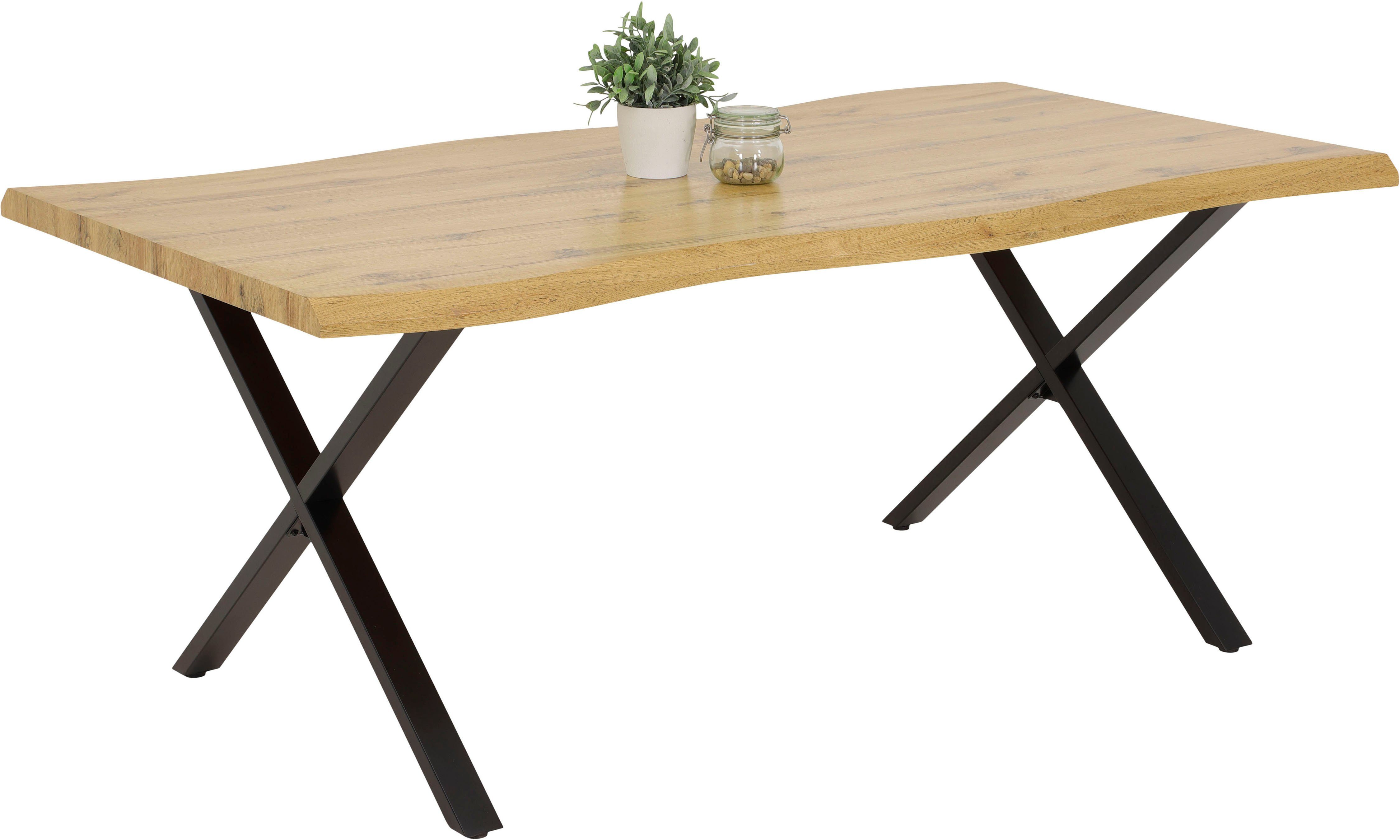 HELA Tafel met hout GERDA I Schaaldelen-look (Face Up)