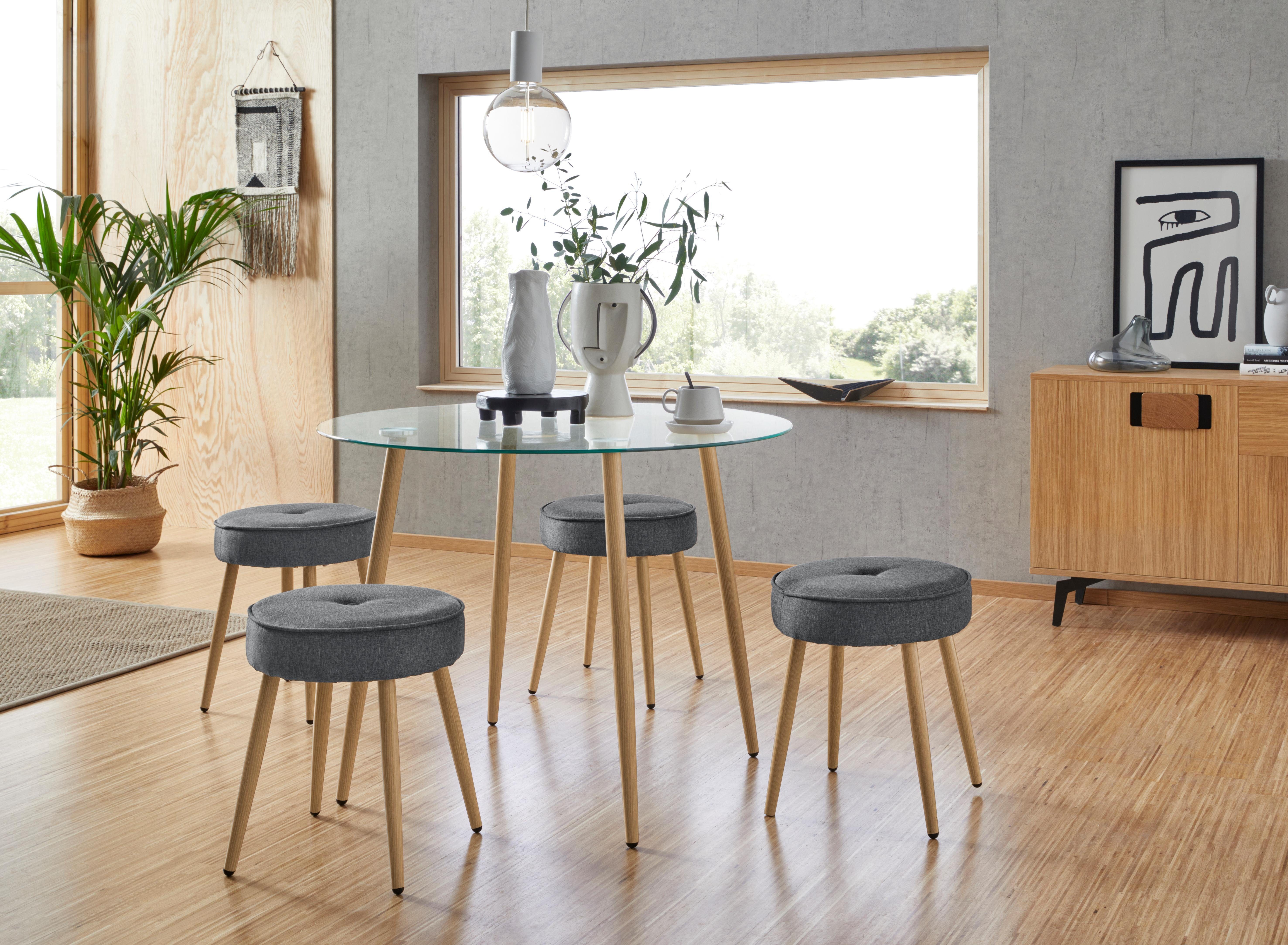 Glazen tafel, rond, diameter 100 cm makkelijk besteld OTTO