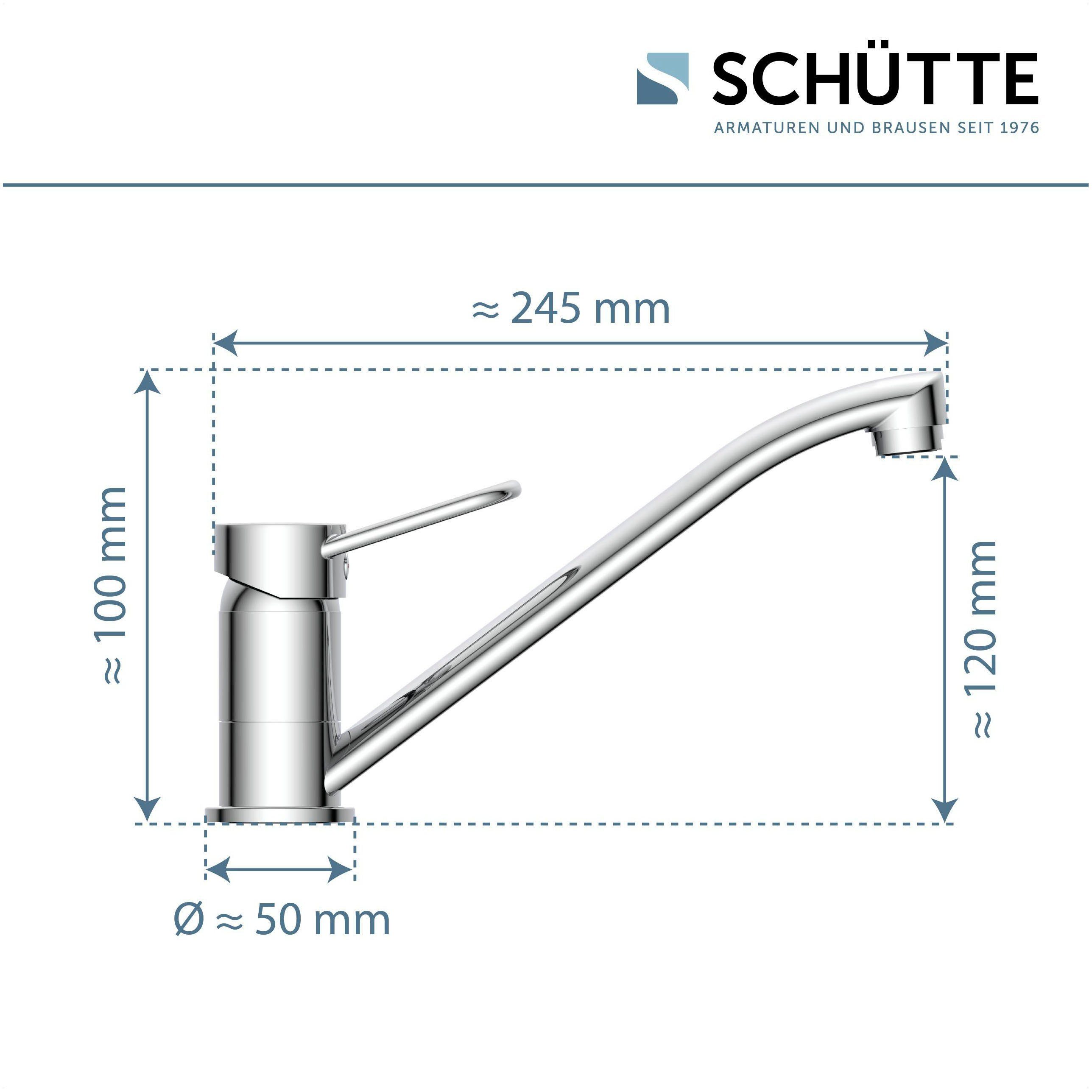 Schütte Gootsteen kraan Birte 360° zwenkbare kraan keuken, mengkraan, chroom, hoge druk