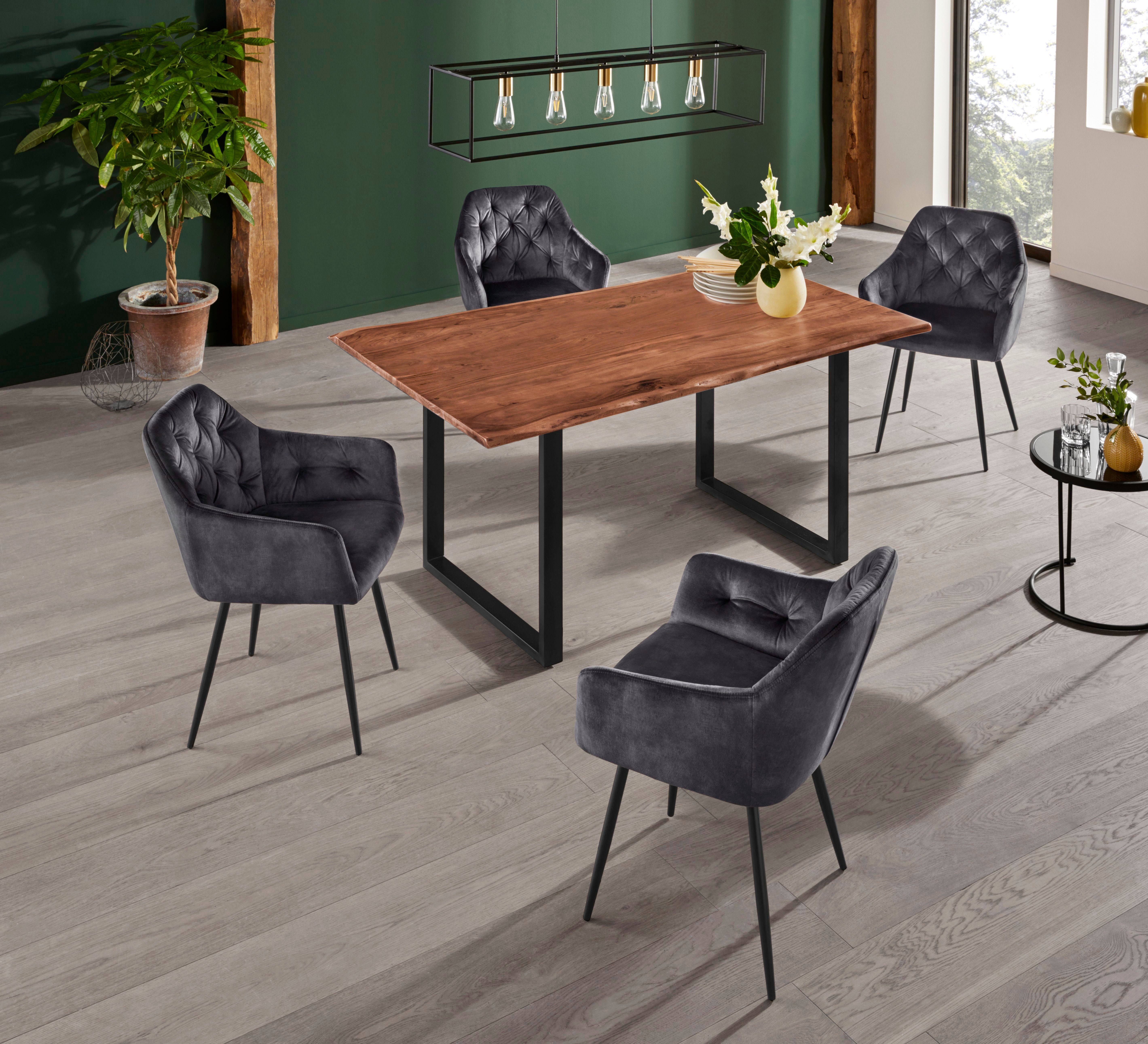HELA Eetkamerstoel Kira schaalstoel Boho, bestseller Stoel met armleuningen fluweel of microvezel bekleding (set, 2 stuks)
