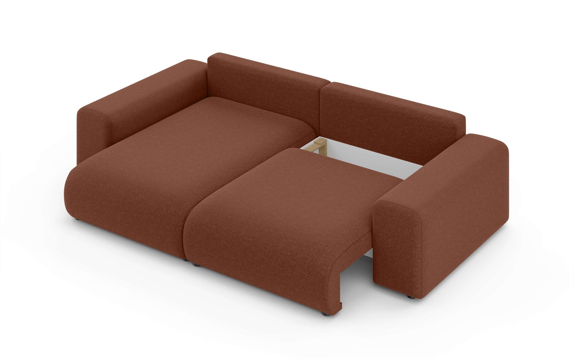 Home affaire Hoekbank LAKESIDE met bedfunctie en bedlade, B/D/H 257/166/84 cm L-vorm, recamiere aan beide zijden monteerbaar, golfondersteuning