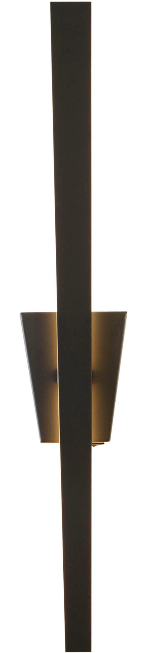 näve Led-wandlamp "Trevor" zwart, trapeziumvormige baldakijn, incl. kantelschakelaar, hoogte 62 cm (1 stuk)