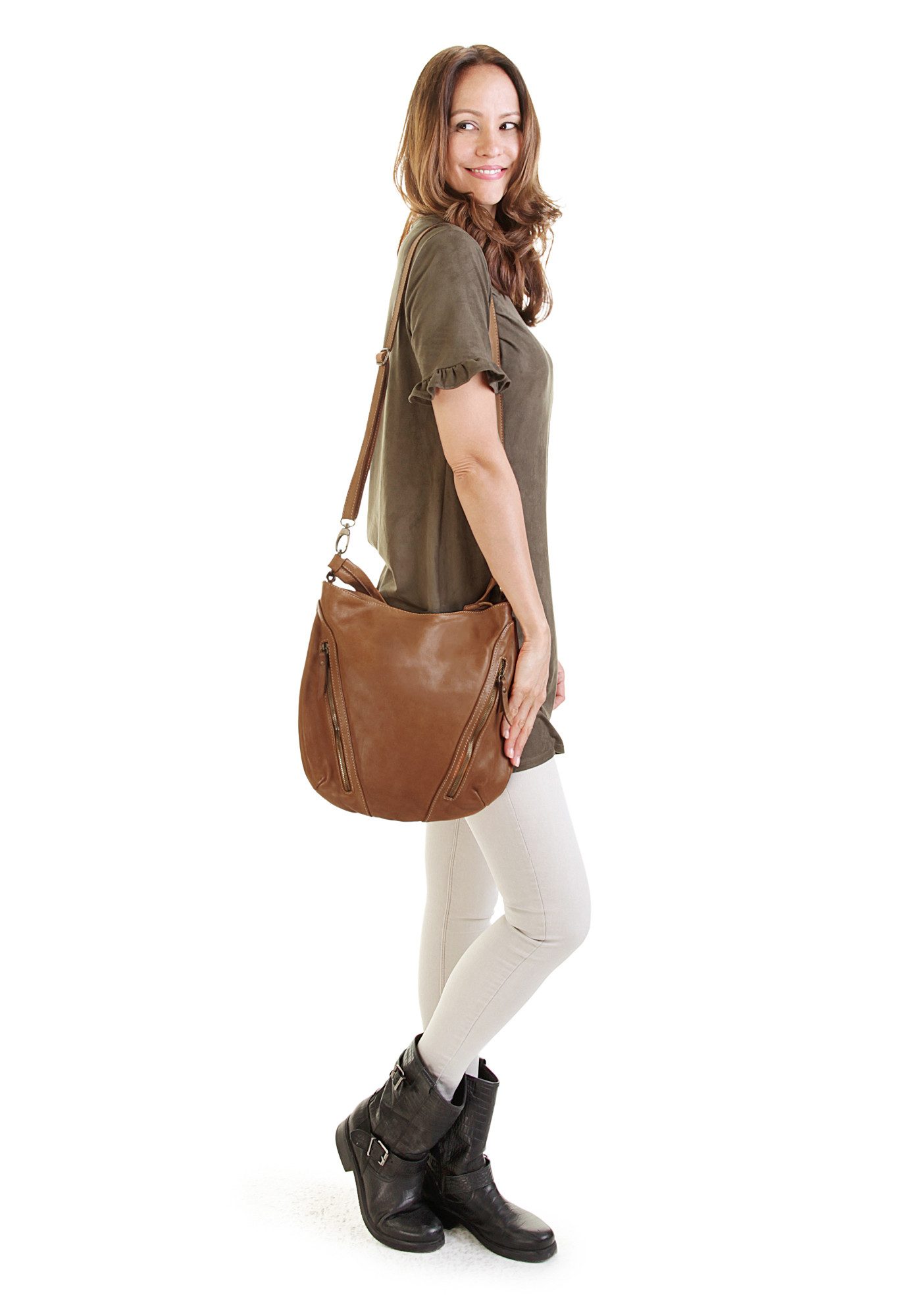 Cluty Shopper echt leer, made in italy