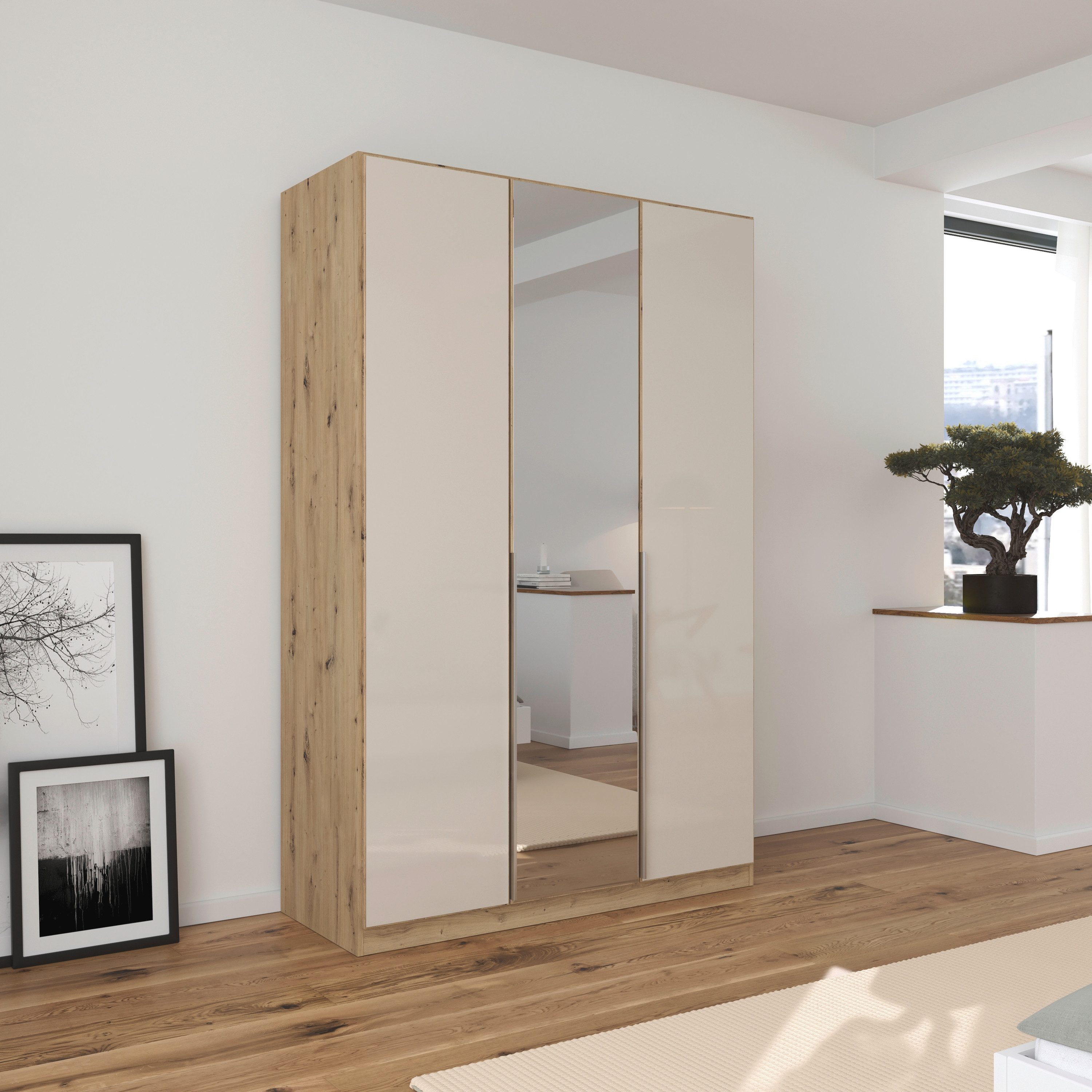 rauch Draaideurkast Kledingkasten kast garderobe AGORDO met glazen front doordachte binnenuitrusting, in 6 breedtes en 2 hoogtes made in germany