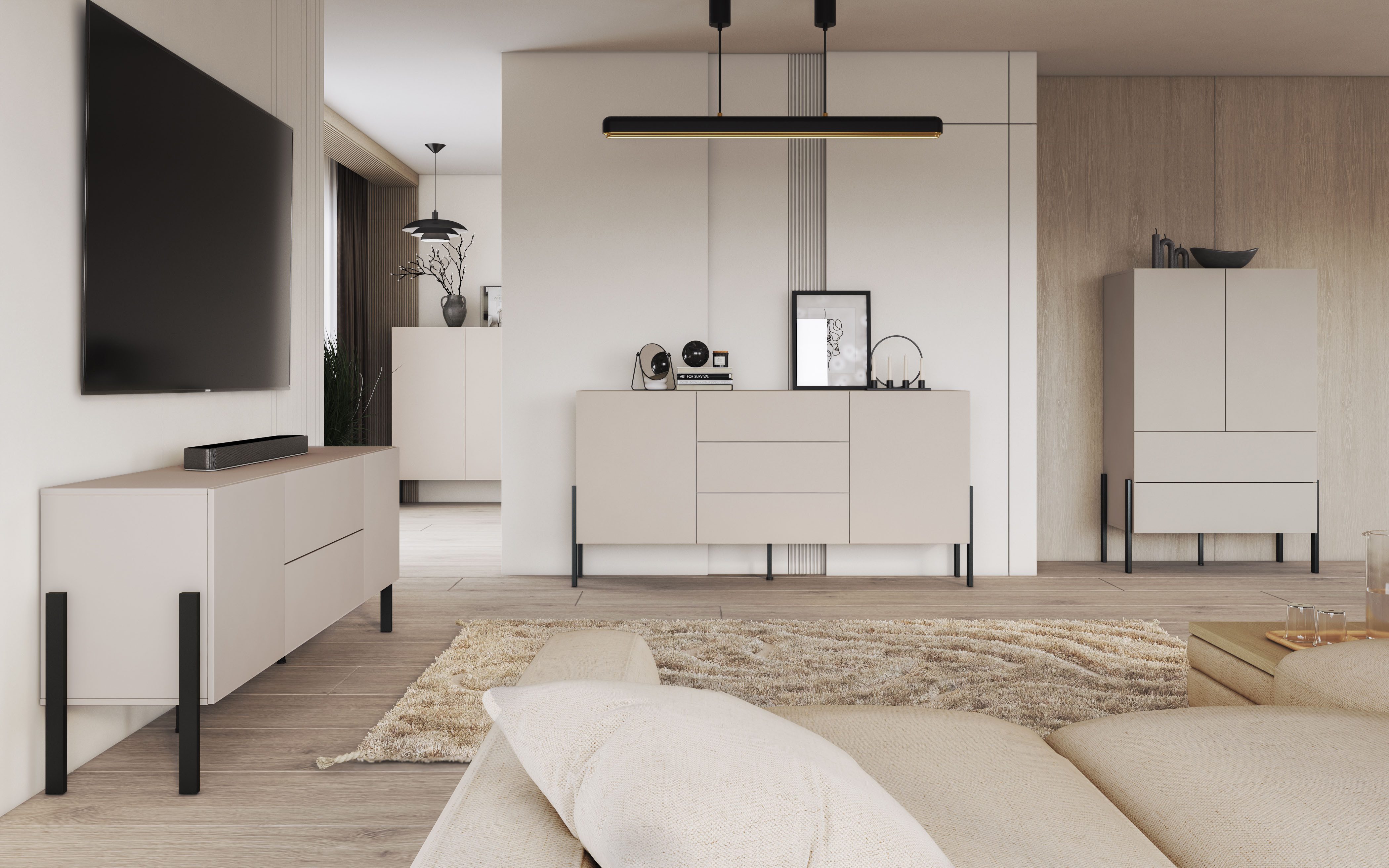 INOSIGN Dressoir Jukon, breedte 150 of 180 cm, moderne grepless commode
