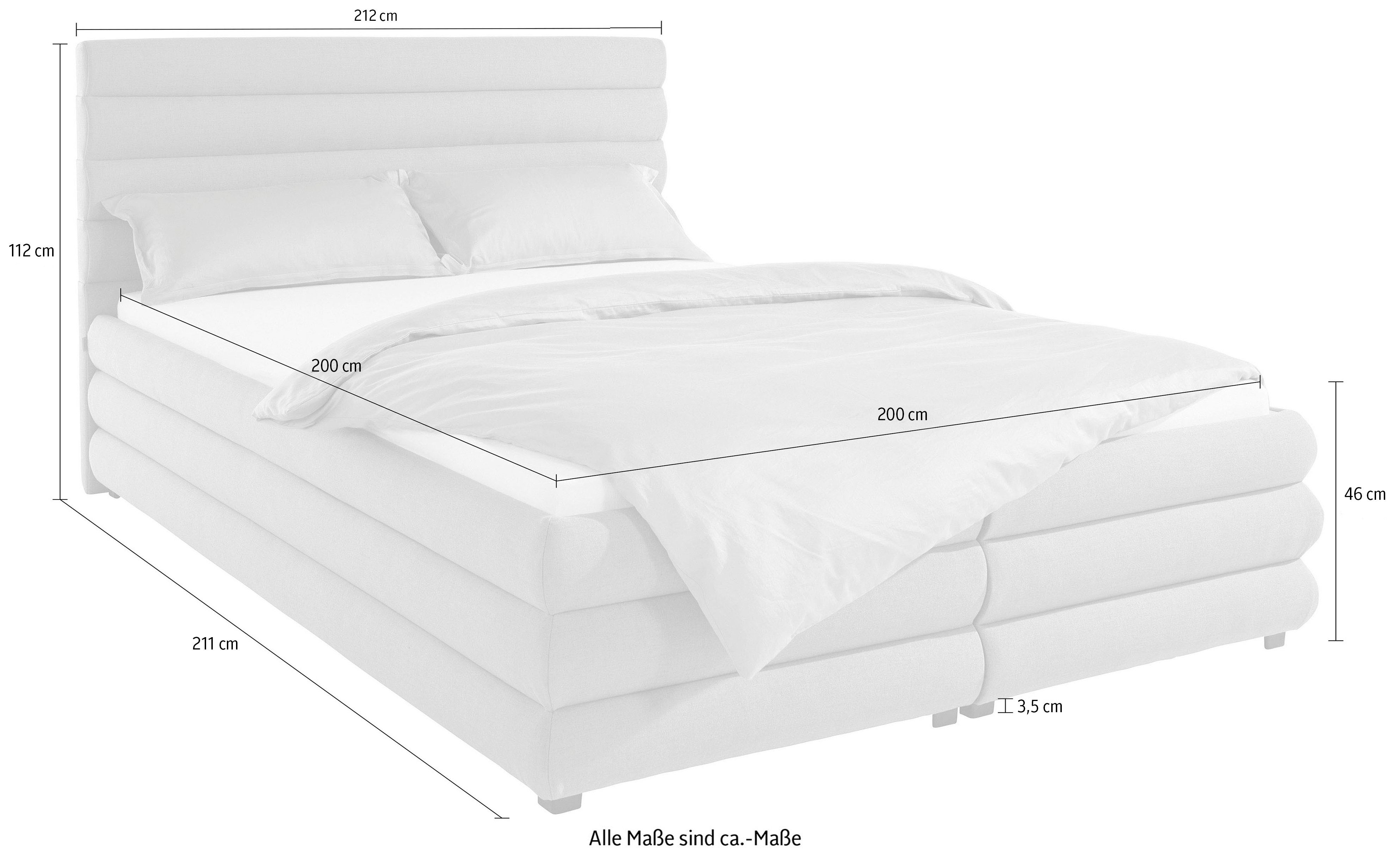 LeGer Home by Lena Gercke Gestoffeerd bed Maylis bouclé naar keuze met en zonder matras en lattenbodem, ook in 200 cm breedte