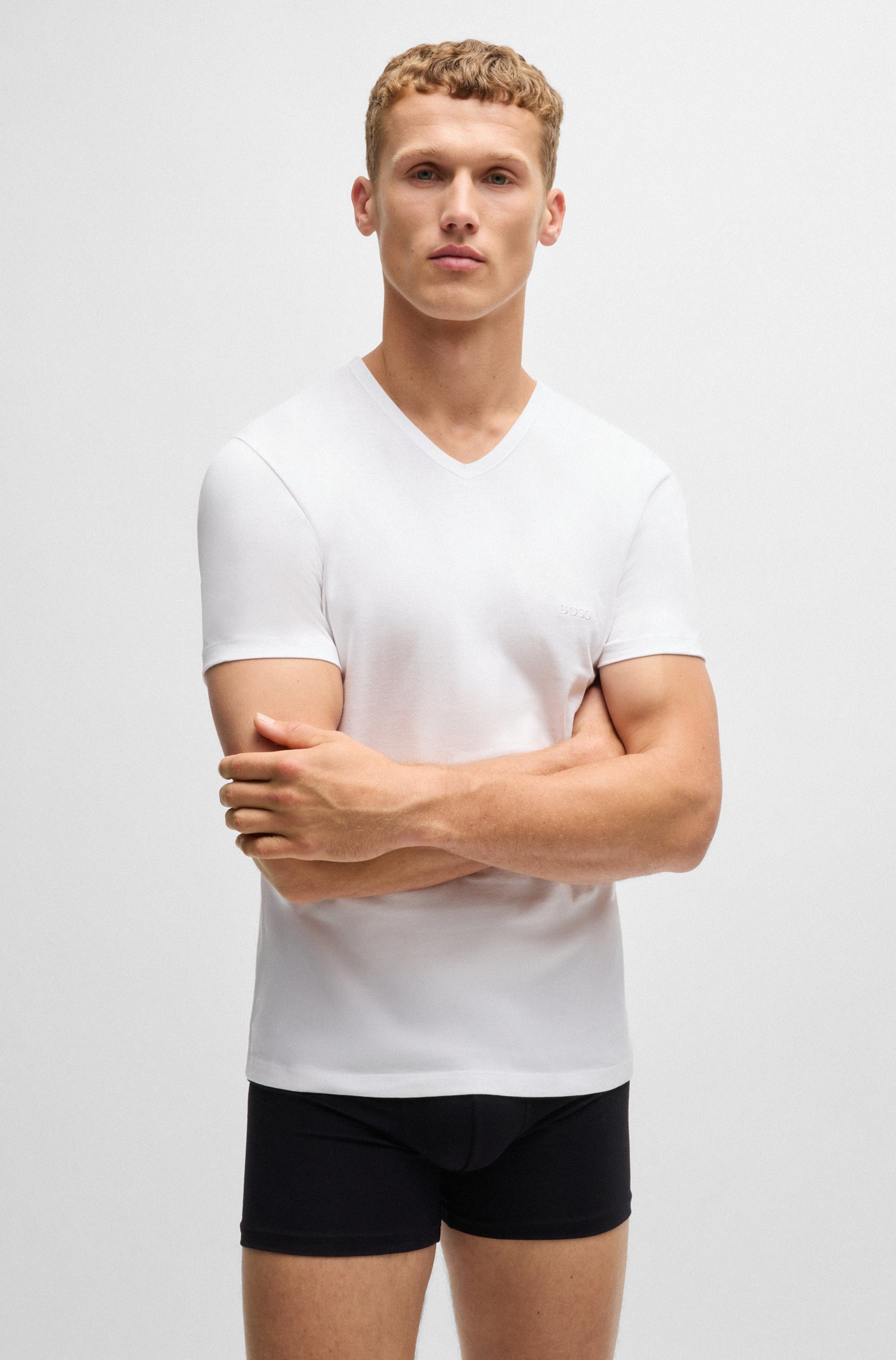 BOSS Shirt met V-hals T-shirt VN 3P Co (set)