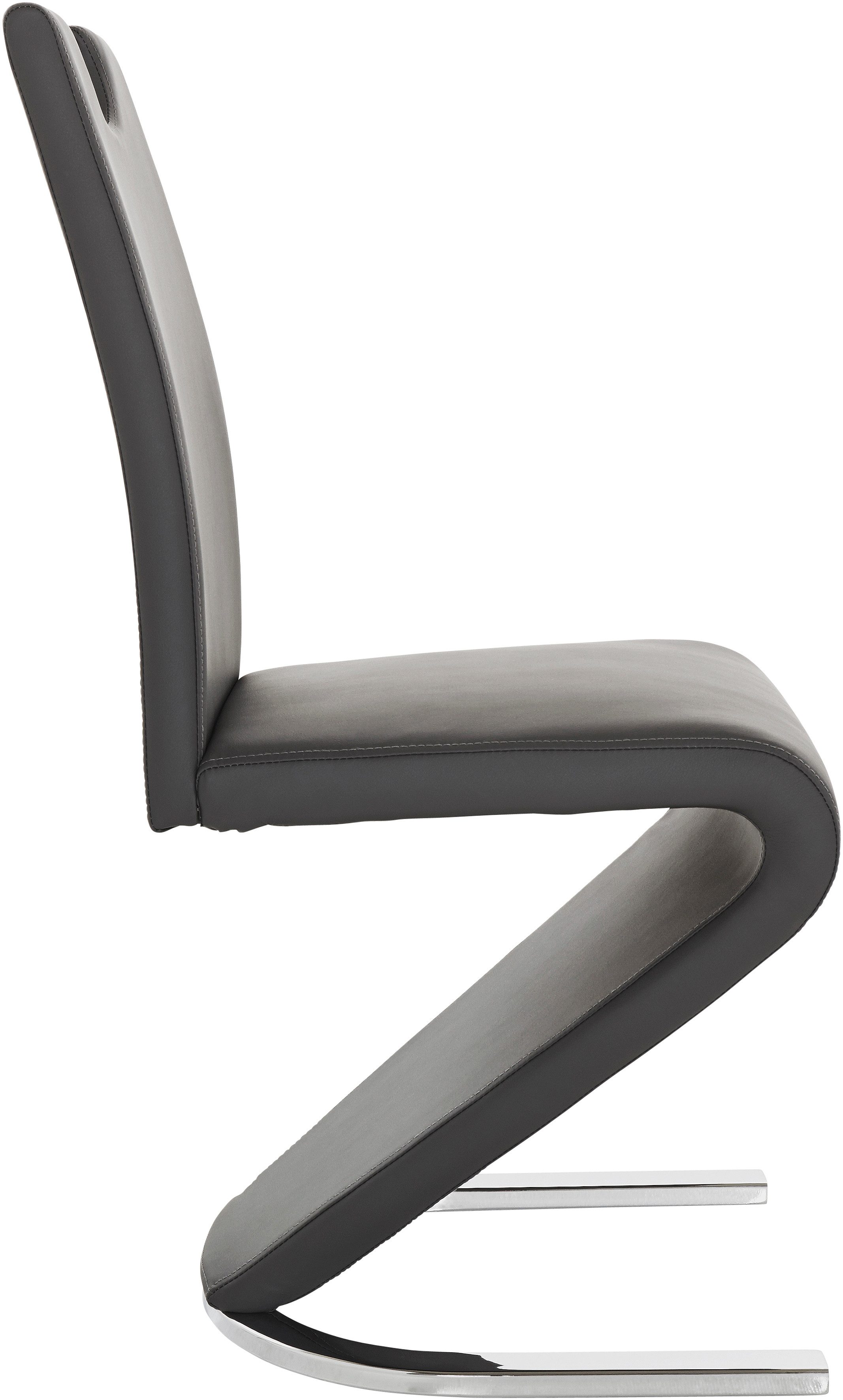 Home affaire Eetkamerstoel Monza Bekleding in imitatieleer, rugleuning met handgreep voor eenvoudig terugtrekken (set, 2 stuks)