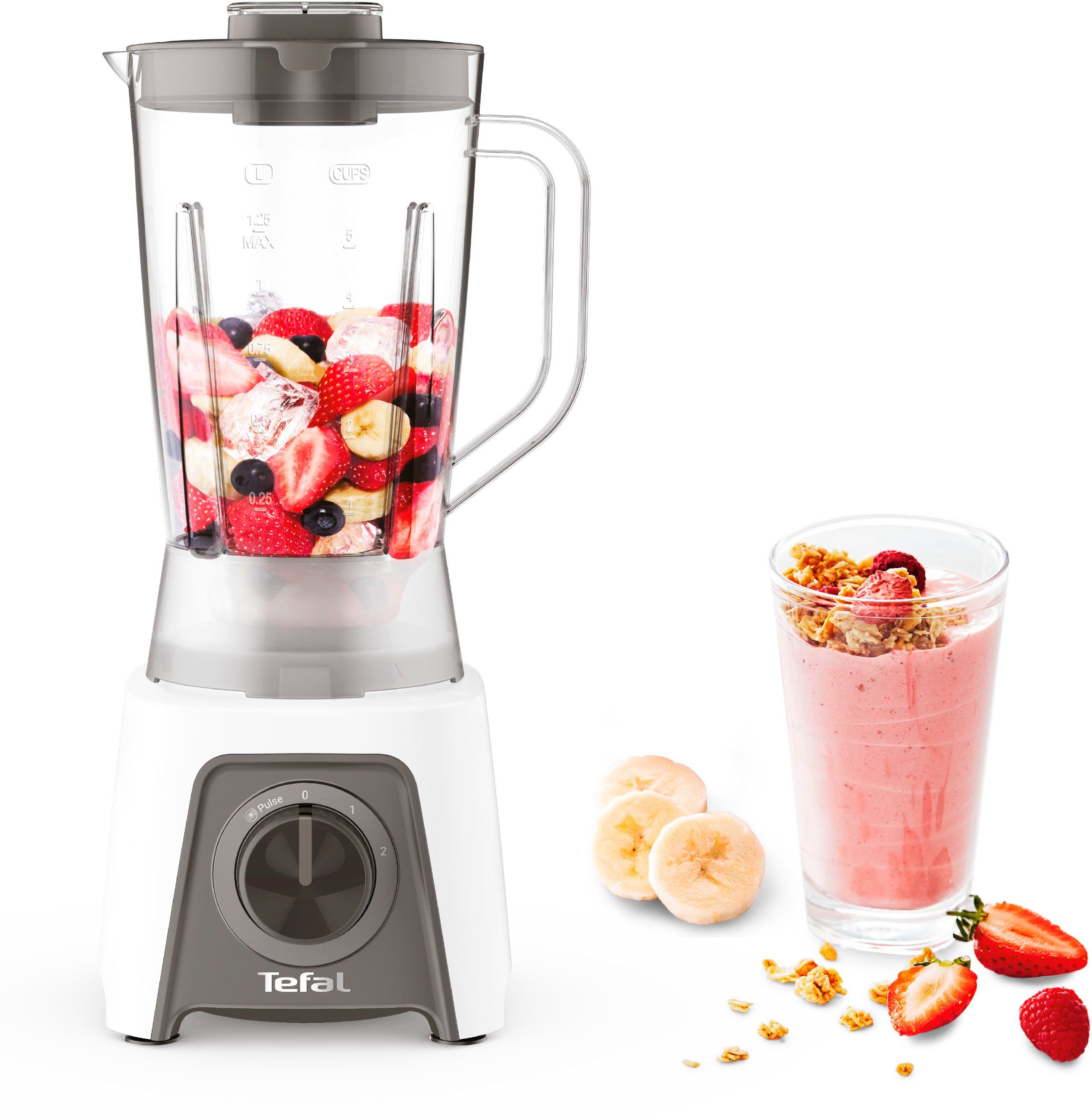 Tefal Blender BL2C01 Blendeo 1,5 liter, 2 snelheden + pulse-functie, duraforce lemmeten