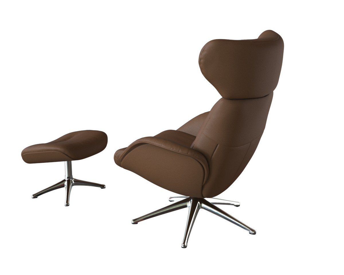 FLEXLUX Relaxfauteuil More, functionele stoel, gestoffeerde stoel, armleunstoel, TV-fauteuil Premium comfort, rug- en hoofdeindeverstelling, draaibaar, voet van aluminium
