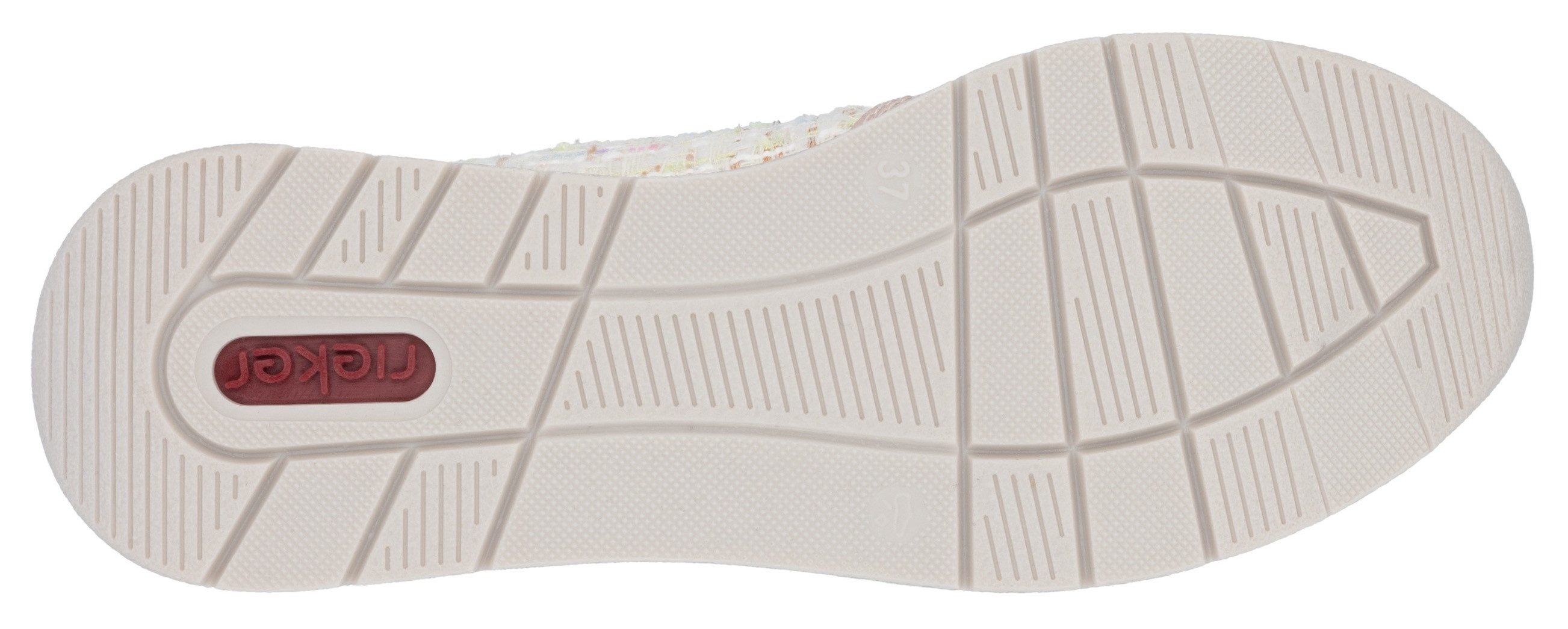 Rieker Sneakers met sleehak lage schoen, vrijetijdsschoen, casual veterschoen in materialenmix