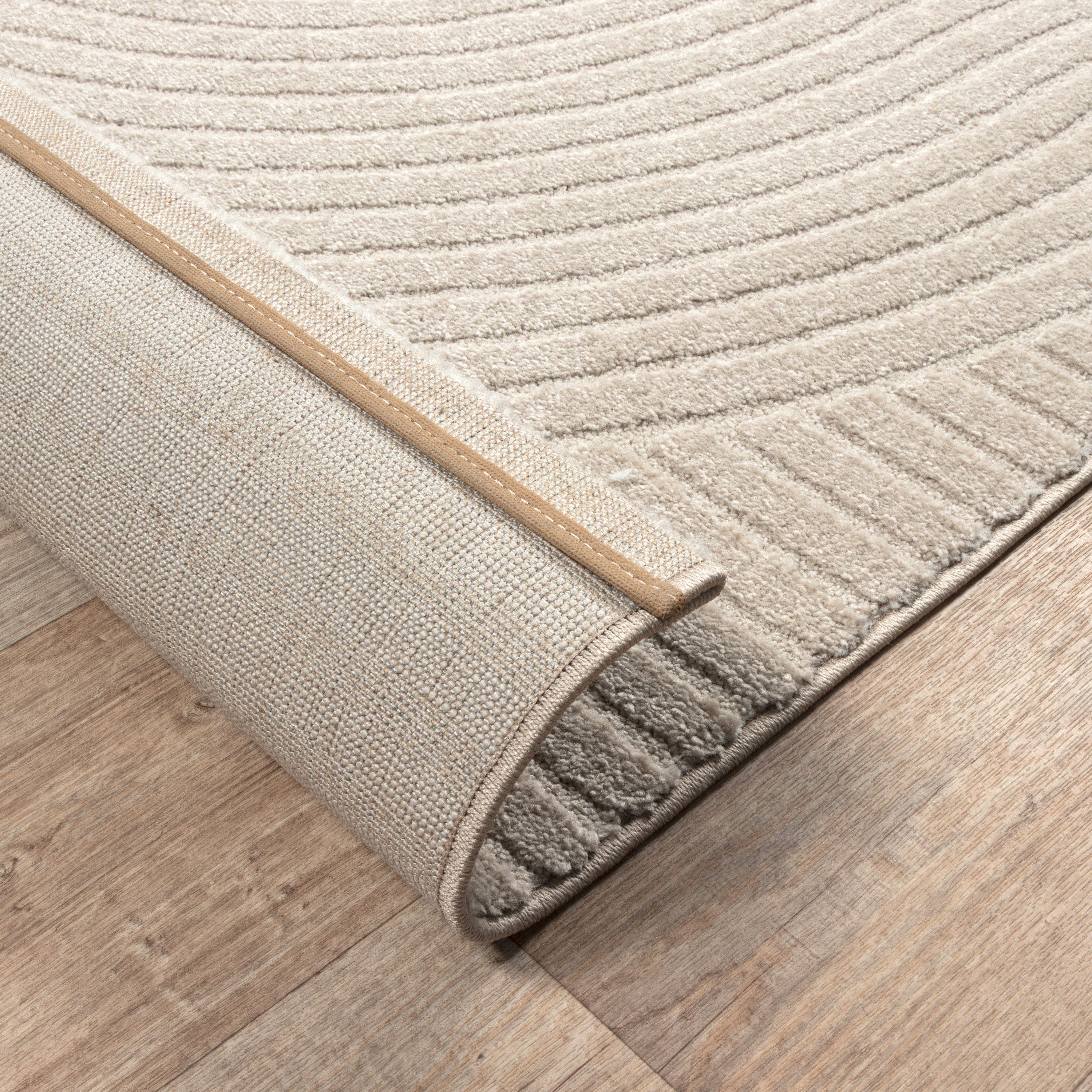 merinos Vloerkleed Elio moderne kortpolige tapijt met hoog-laag effect, 3d effect