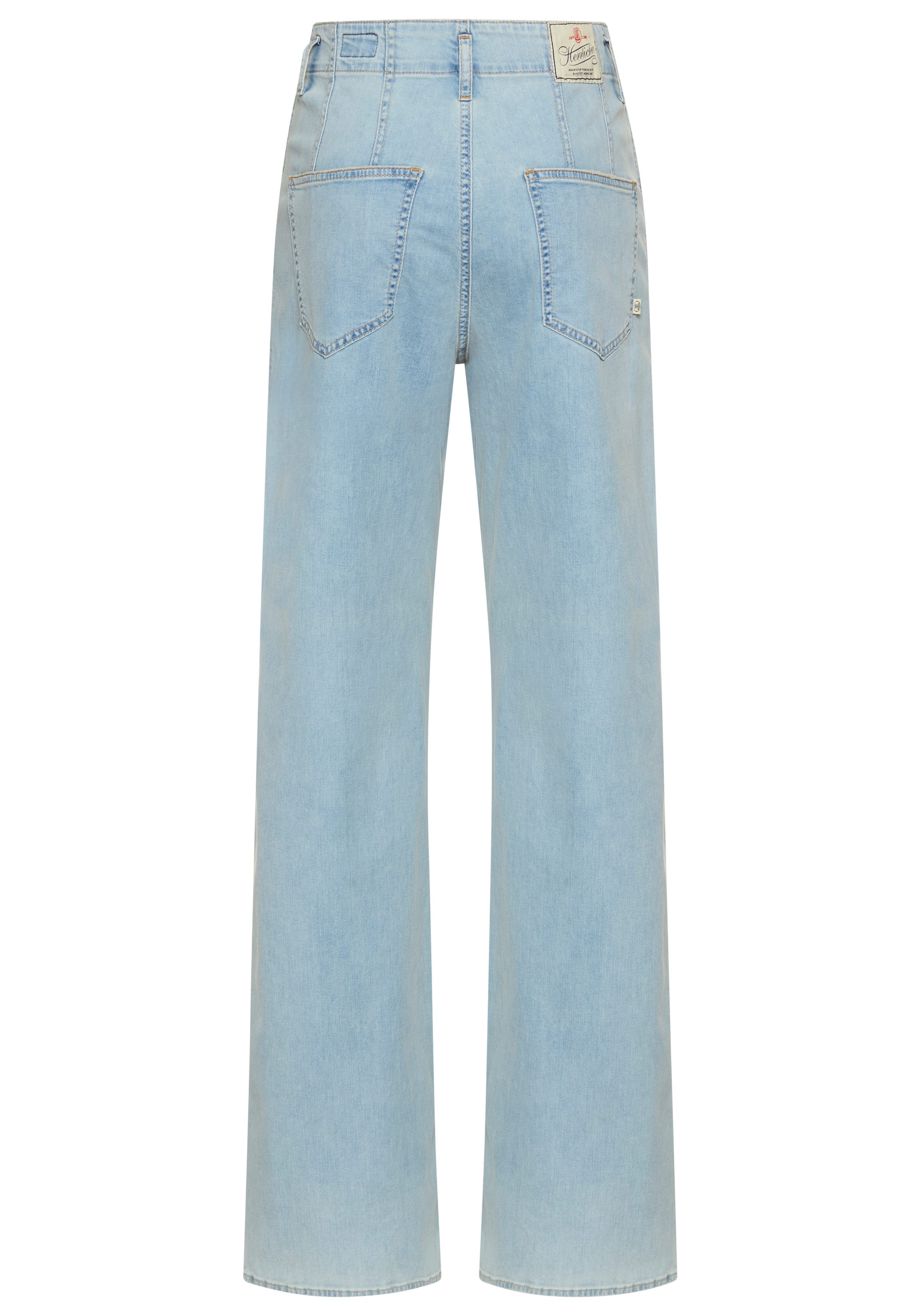 Herrlicher High-waist jeans Baggy Straight Recycled Denim Light