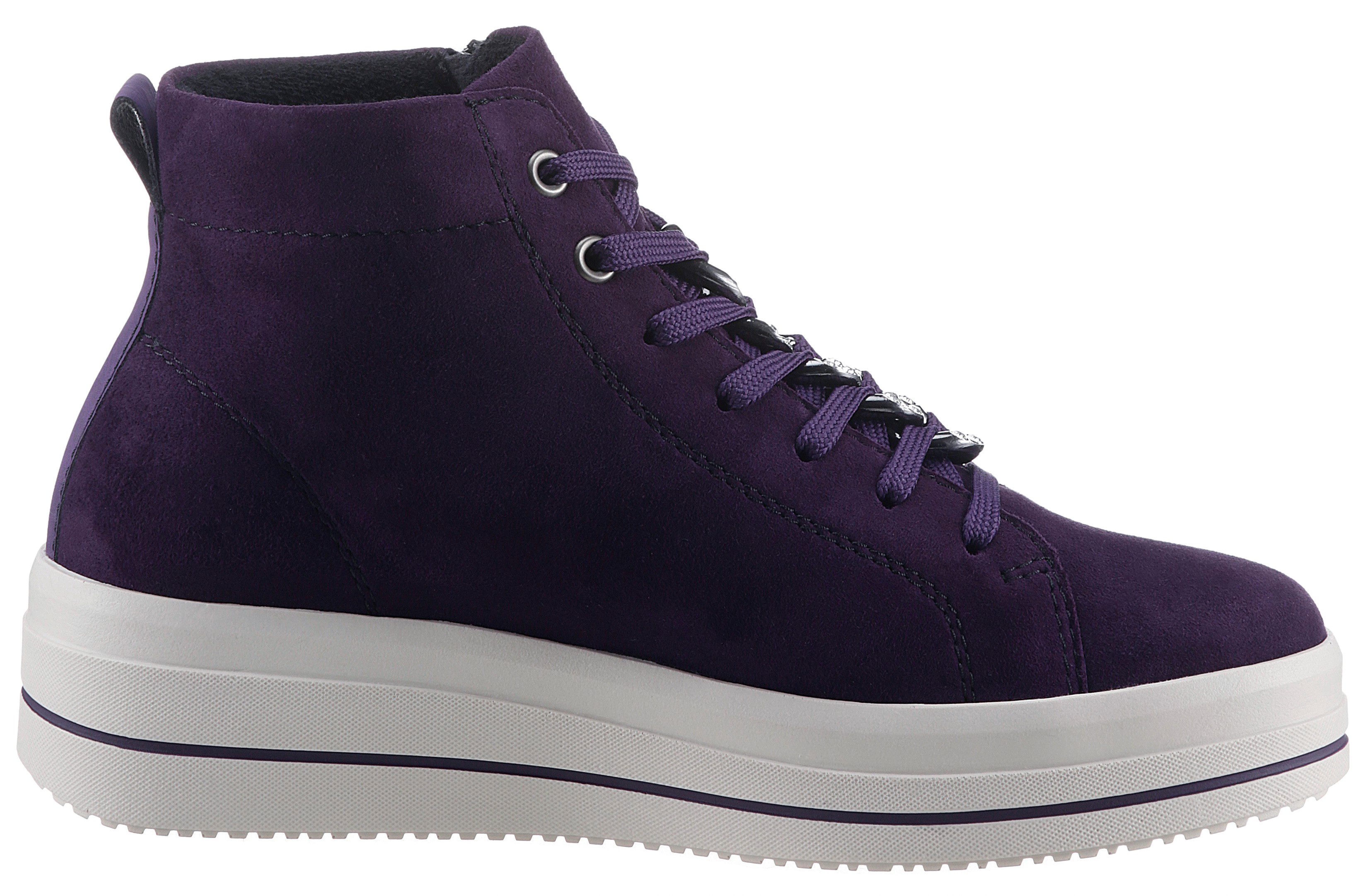 Remonte Plateausneakers Elisabeth Hurley-Collection vrijetijdsschoen, high-top sneaker, veterschoen, zijrits