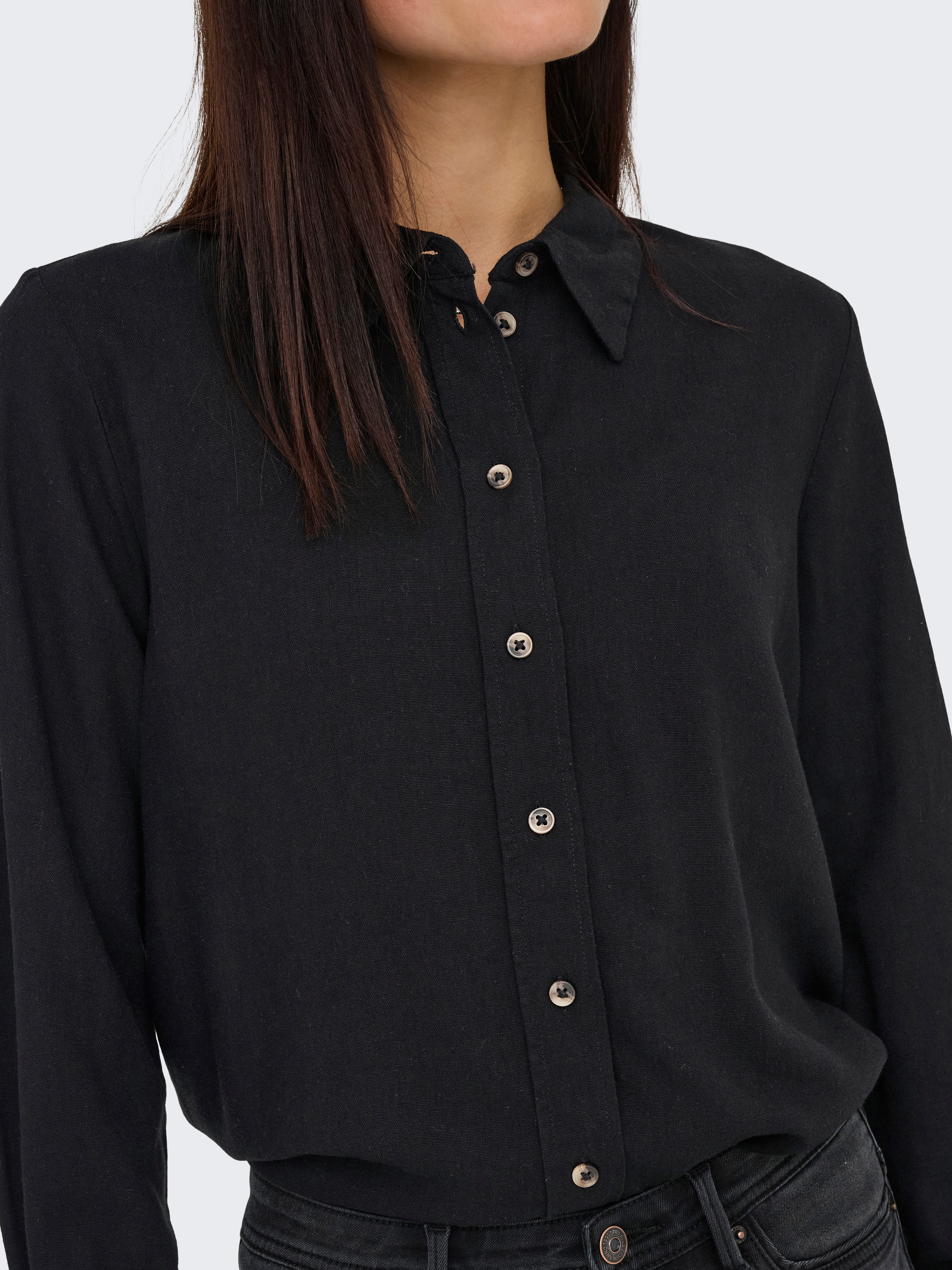 JDY Overhemdblouse JDYSAY L/S LINEN LOOSE SHIRT WVN NOOS