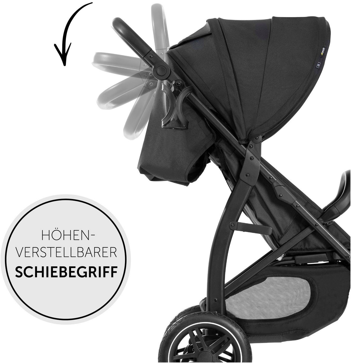Hauck Kinder-buggy Rapid 4D Air, black met verlengbaar 3-zones zonnescherm