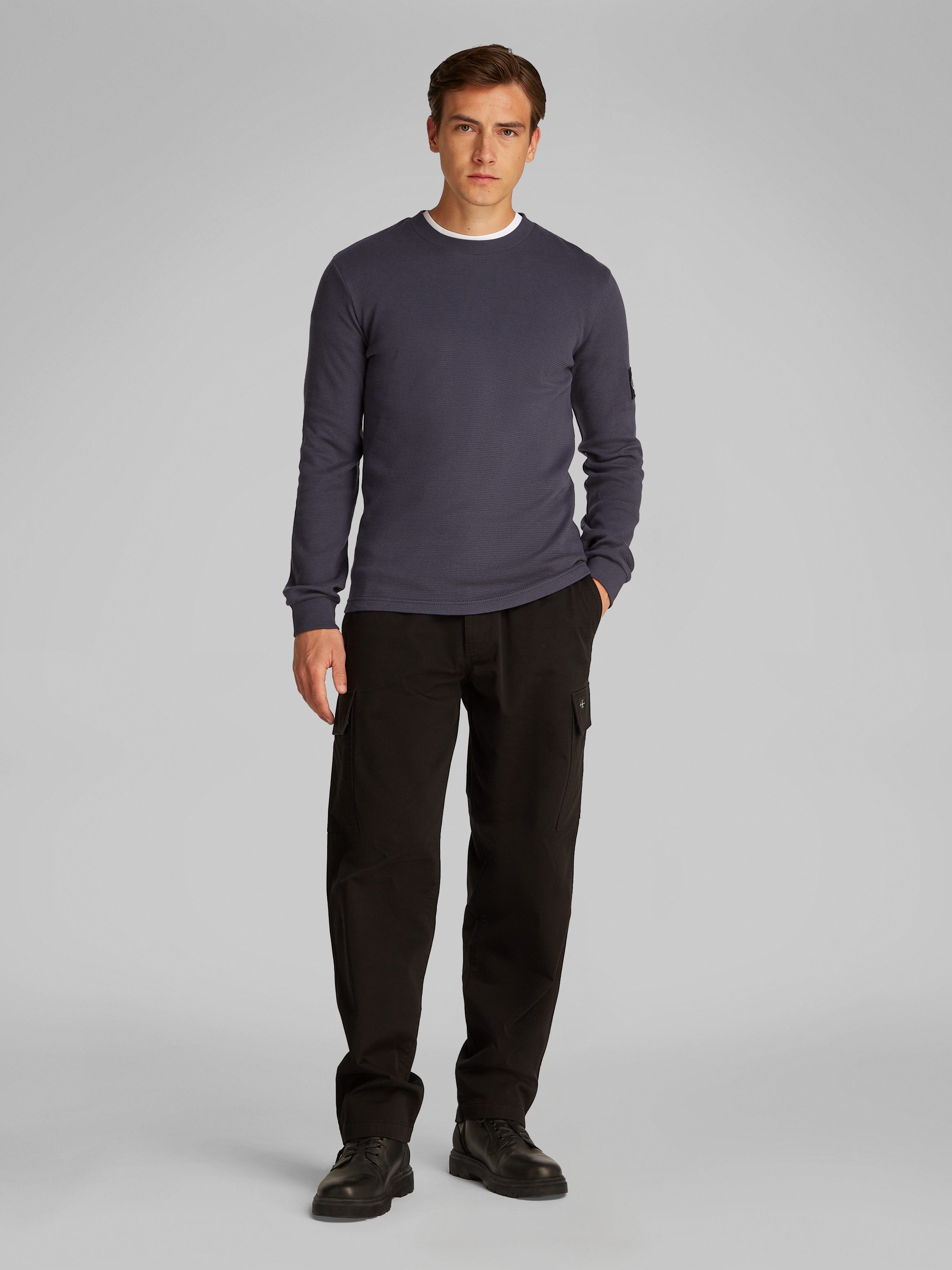 Calvin Klein Shirt met lange mouwen BADGE WAFFLE LS TEE