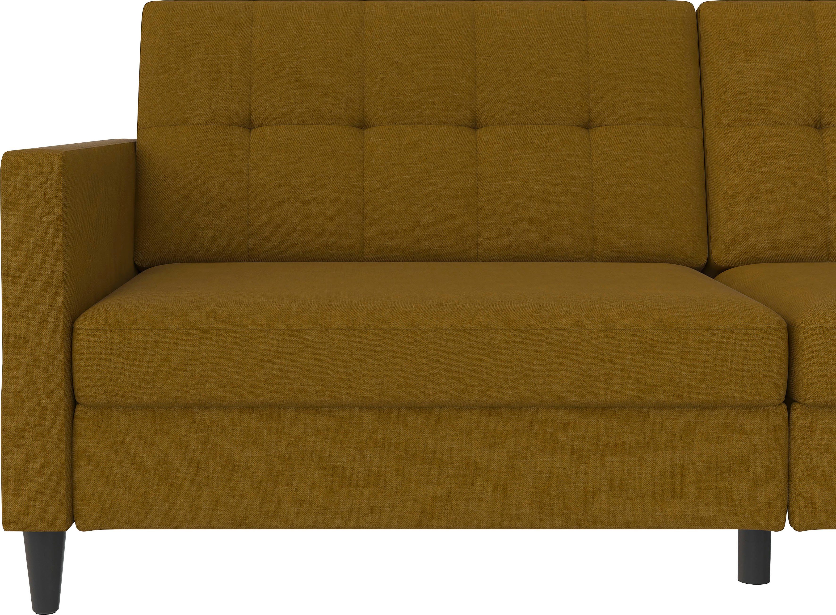 Dorel Home 3-zitsbank Hartford II Slaapfunctie, rugleuning 2-delig, 3-voudig verstelbaar, zithoogte 43 cm