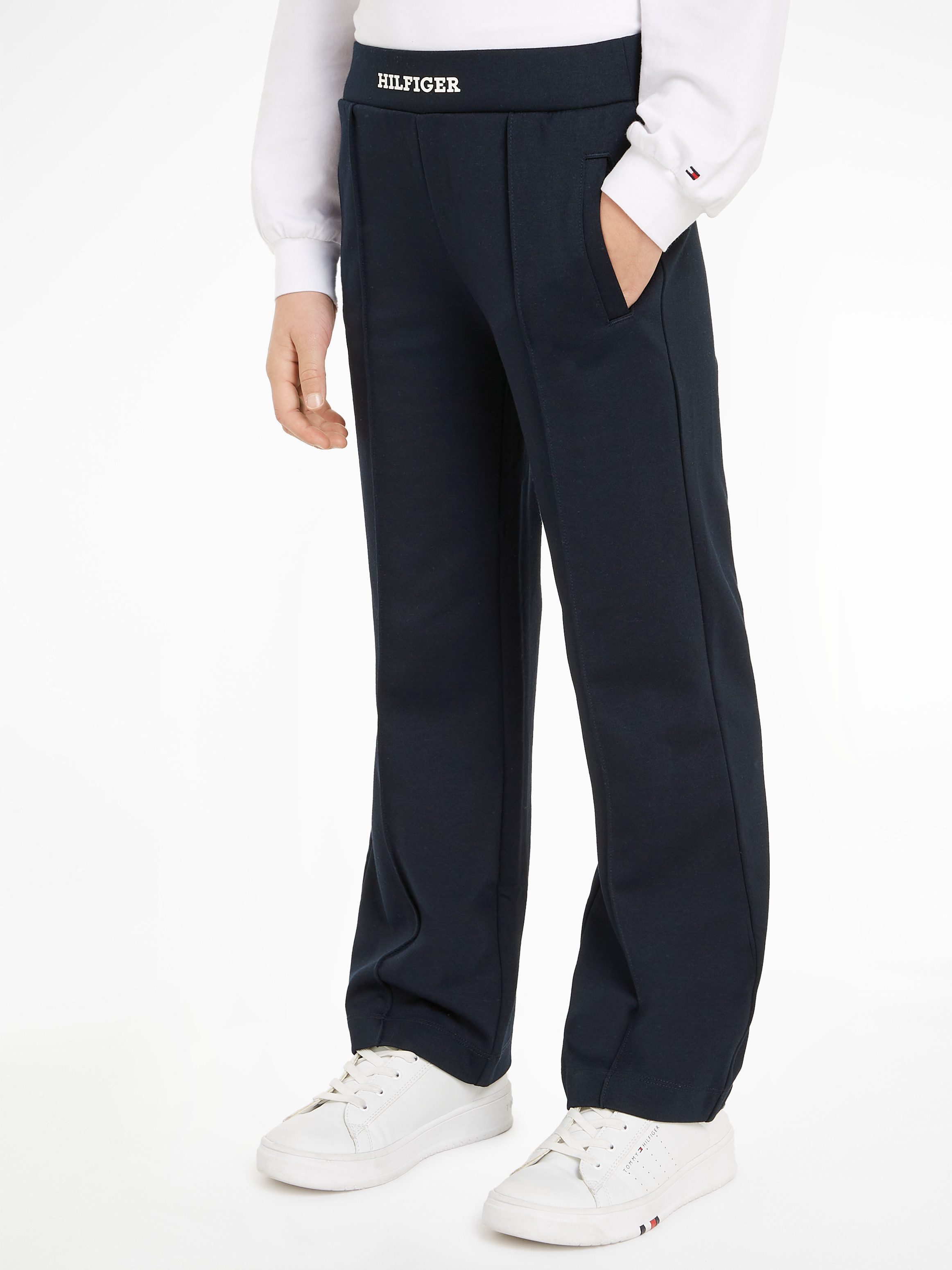 Tommy Hilfiger Geweven broek MONOTYPE PUNTO WIDE PANT Kinderen tot 16 jaar met logo-opdruk