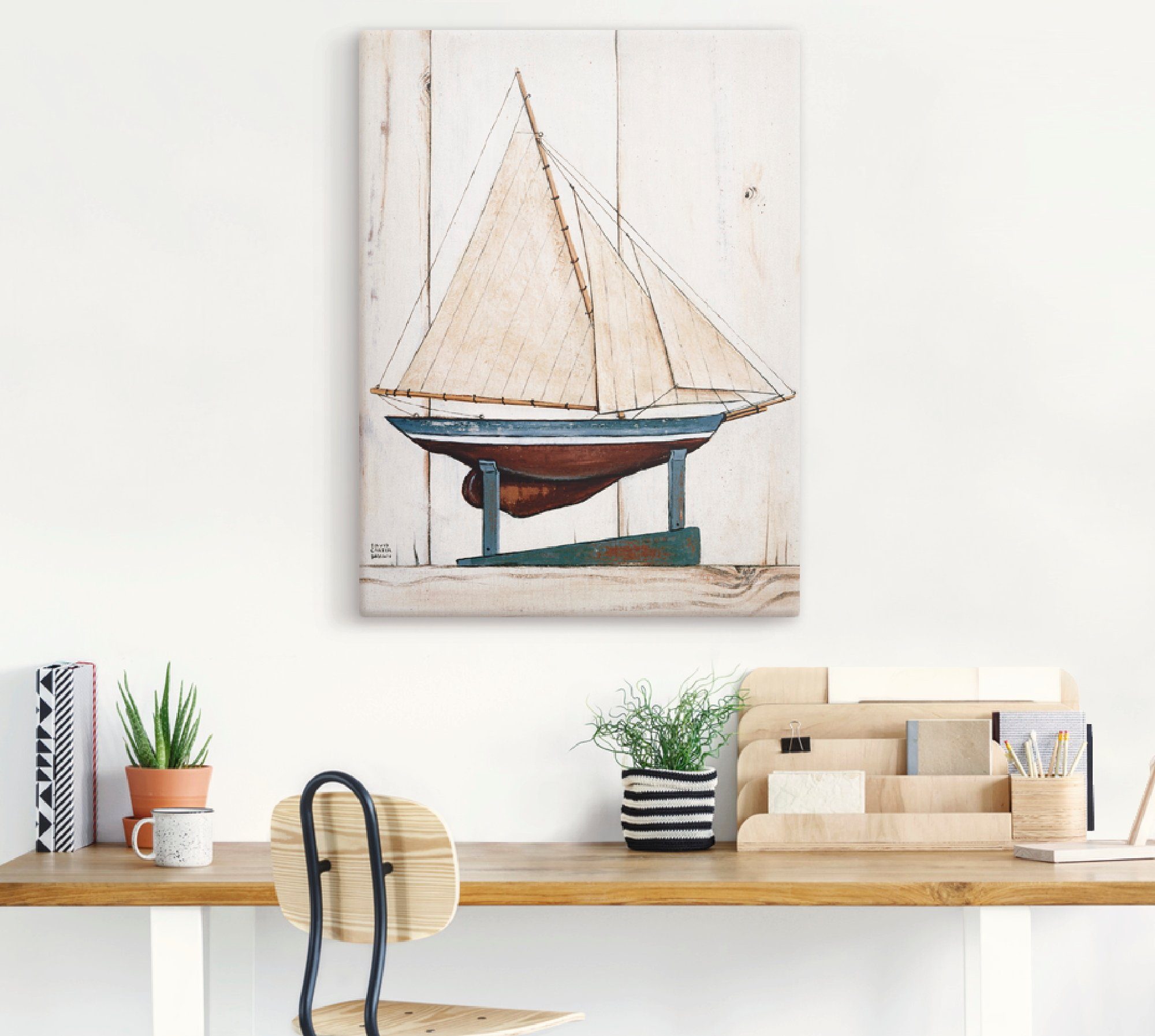 Artland Artprint op linnen Klopjacht gespannen op een spieraam