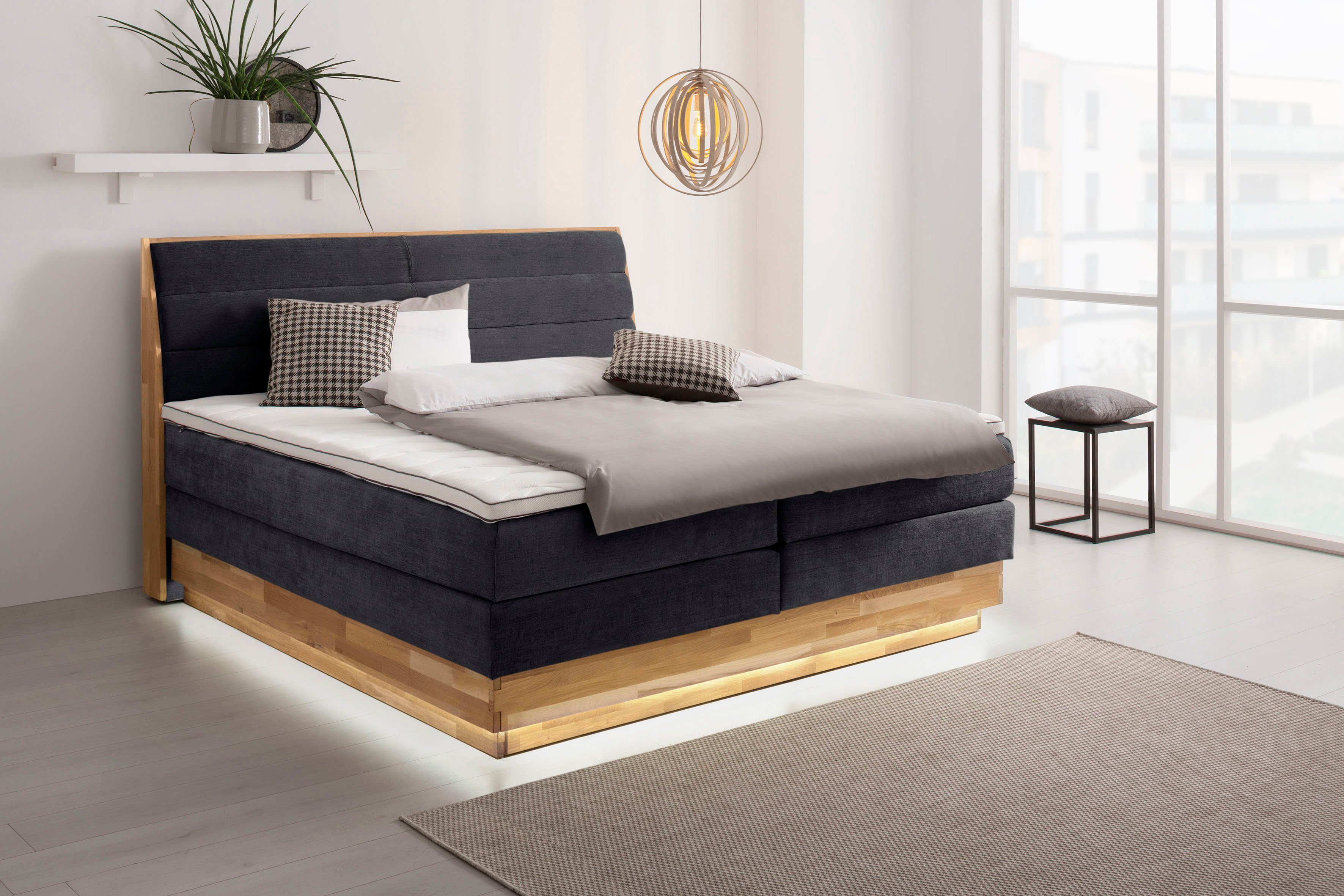 OTTO products Boxspring Ledverlichting, met gecertificeerde, gerecyclede overtrekstoffen