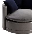 atlantic home collection xxl-fauteuil ronde big fauteuil, zitting, rugleuningen sierkussen fluweel, extra zacht en behaaglijk, vulling met veren grijs