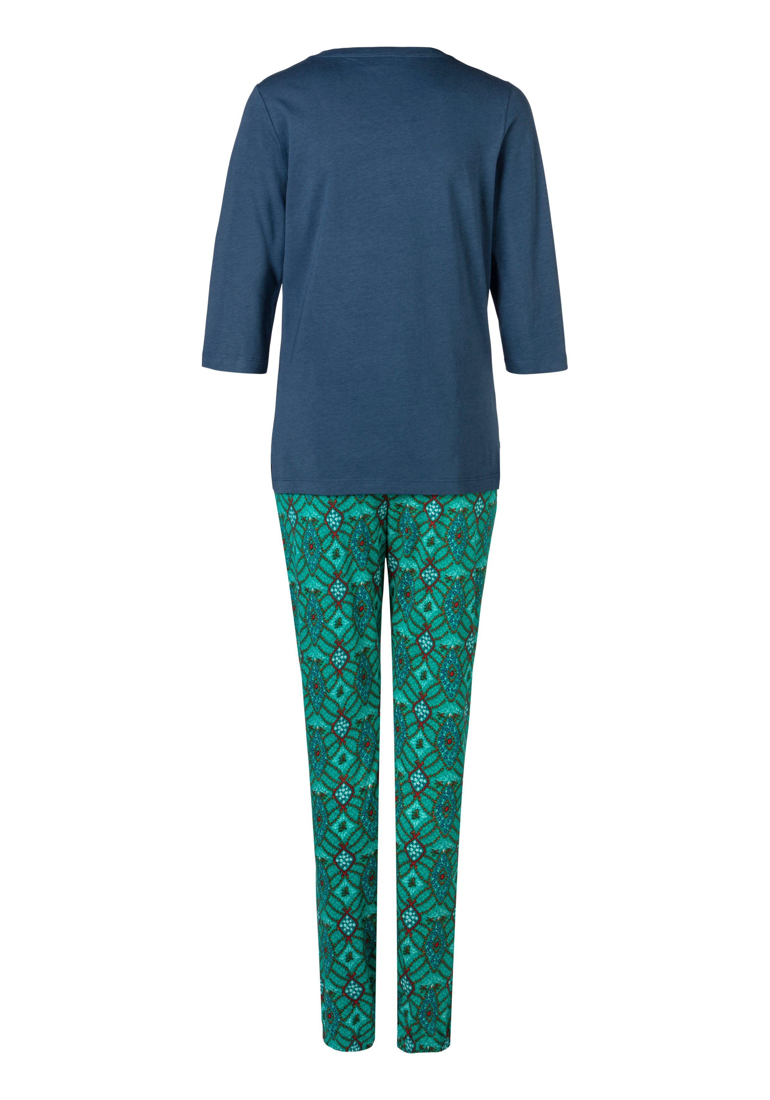 s.Oliver RED LABEL Beachwear Pyjama ornamentprint met 3/4-mouwen (2-delig, 1 stuk)
