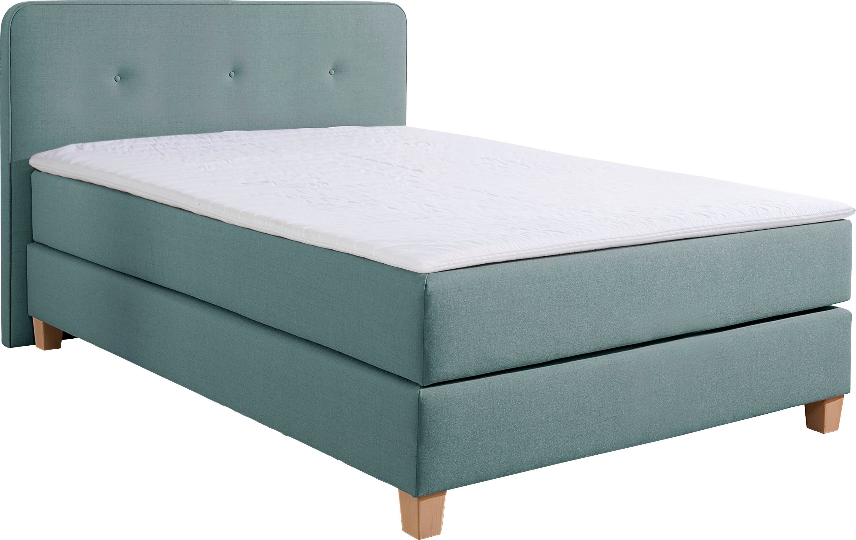 Home affaire Boxspring Fargo inclusief topper, in 3 soorten matrassen, in fluweel of structuurstof