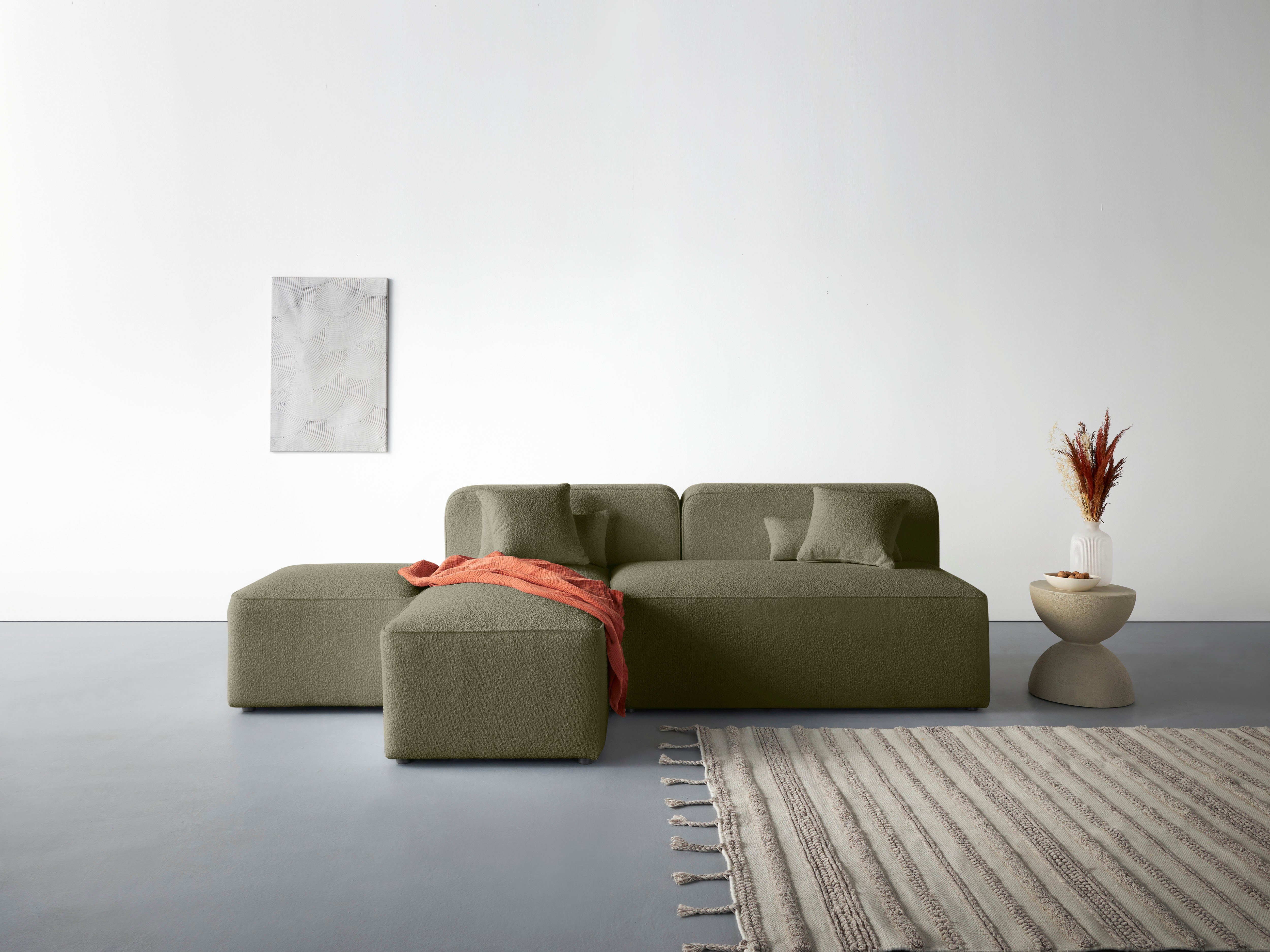 andas Hoekbank Sundstrup L-vorm Moduleserie, individuele samenstelling groen, hoekbanken, 220 cm