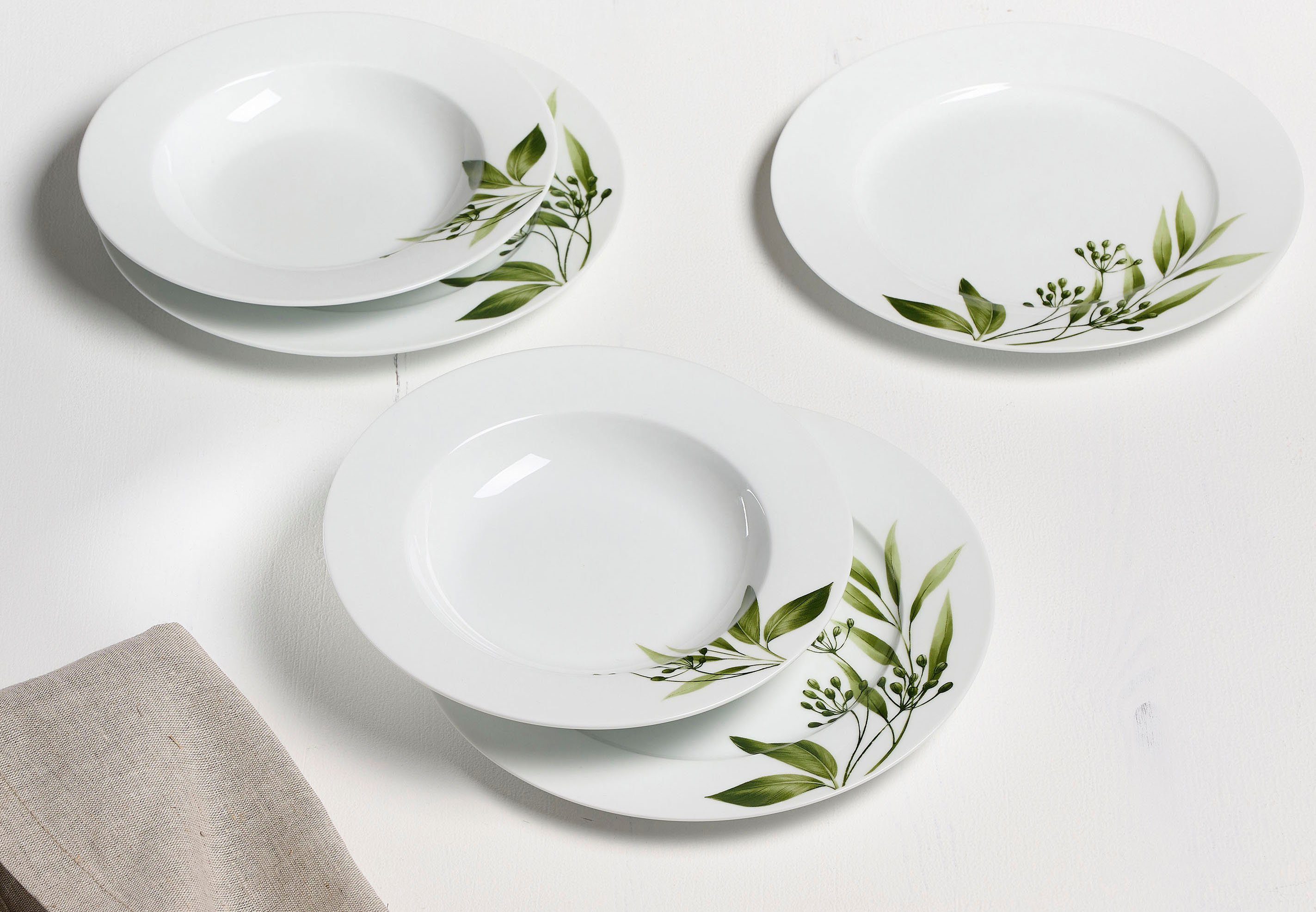 Ritzenhoff & Breker Eetservies Evora Servies met botanisch motief (set, 12-delig)