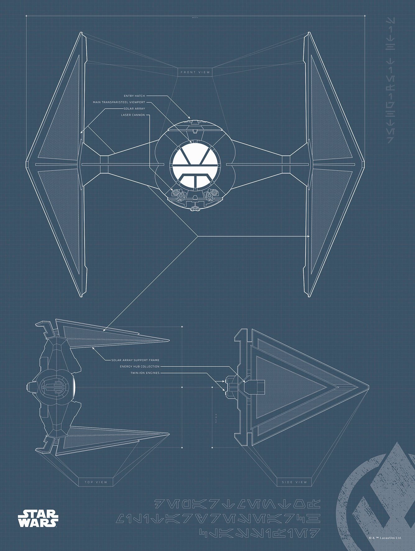 Komar Poster Star Wars Blueprint Sith TIE-Fighter