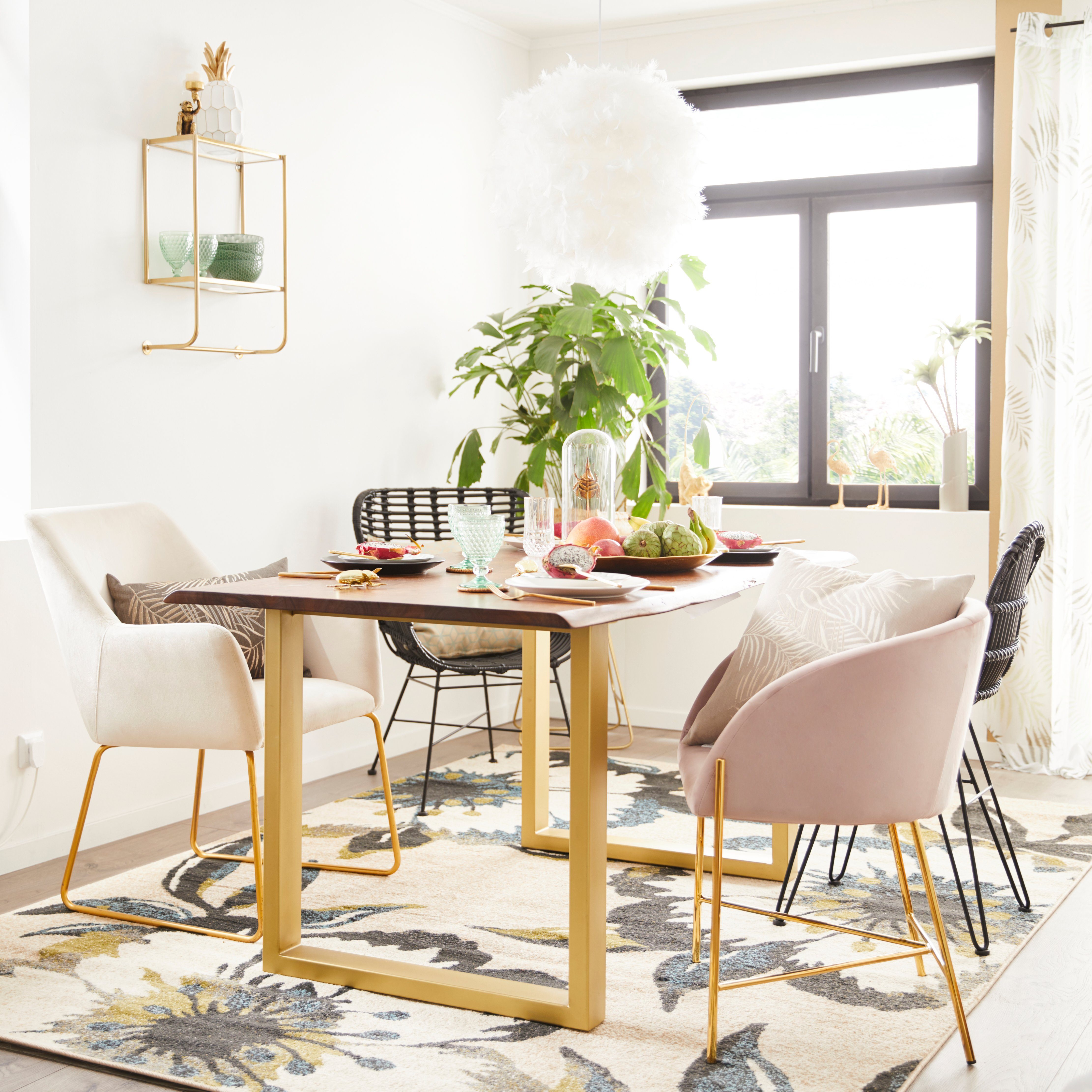 SIT Eettafel Tops&Tables met elegant goudkleurig frame