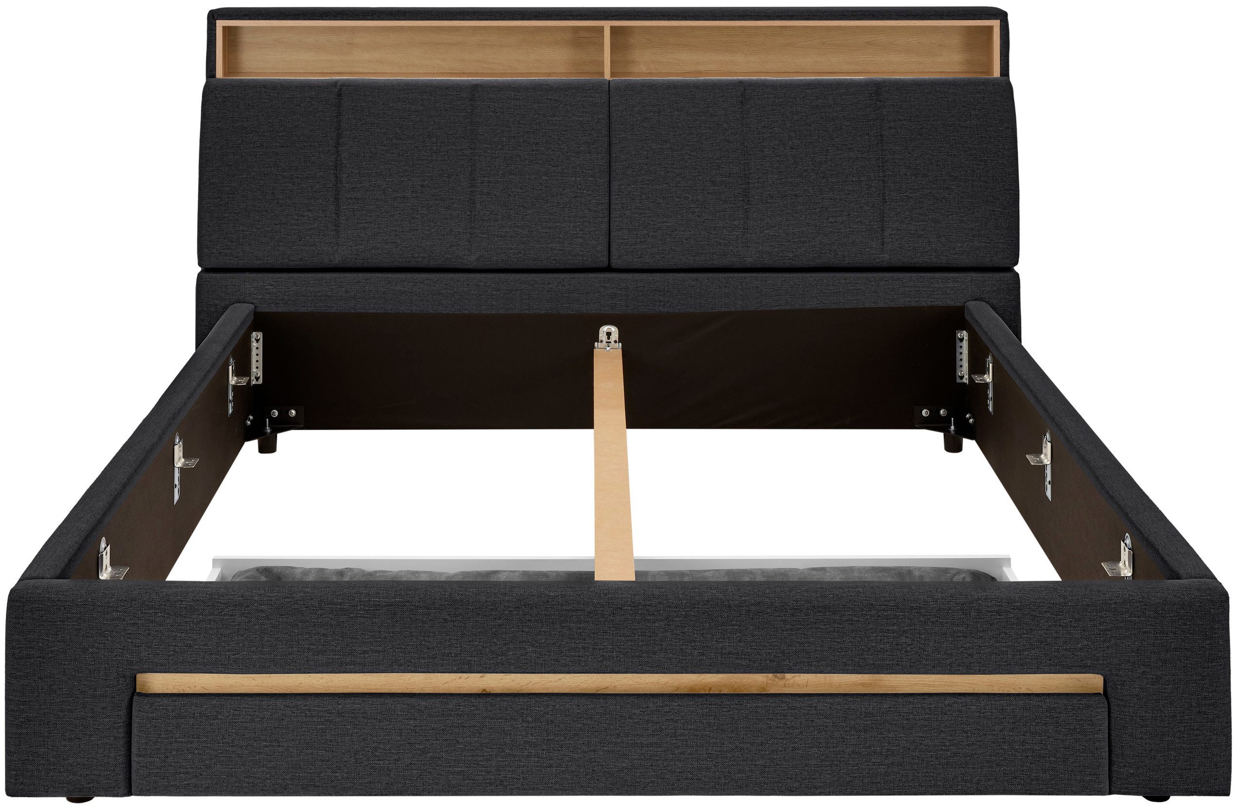 INOSIGN Gestoffeerd bed CiTY/GiRON,, gepolsterd opbergbed, met LED-verlichting Bedkisten met hondenbed of als opbergruimte, opklapbare hoofdeinden