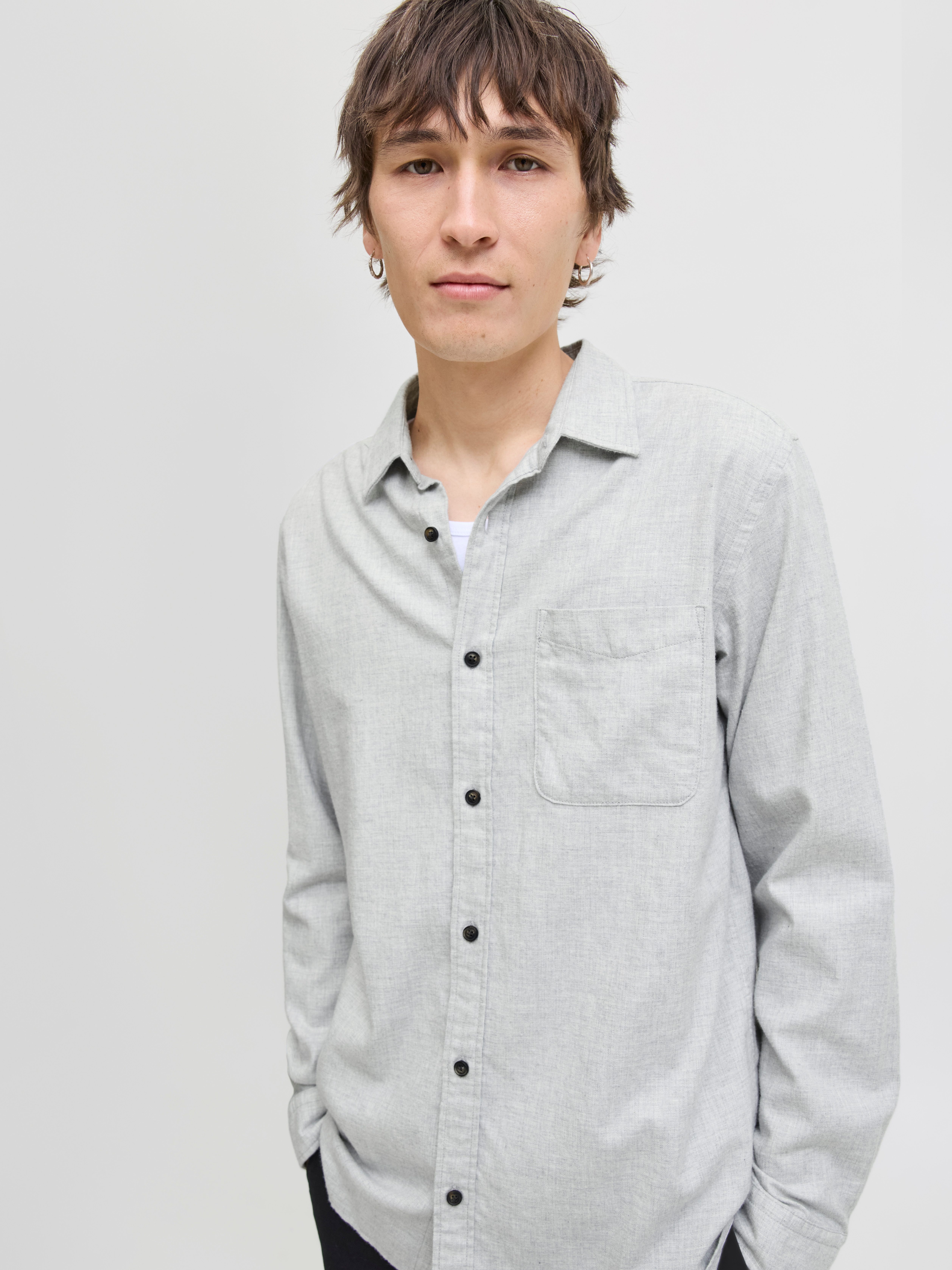 Jack & Jones Overhemd met lange mouwen JJECLASSIC MELANGE SHIRT L/S NOOS