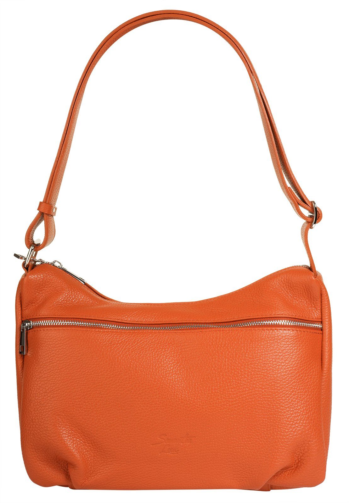 Samantha Look Shopper echt leer, made in italy dames shoppers maat Onesize oranje