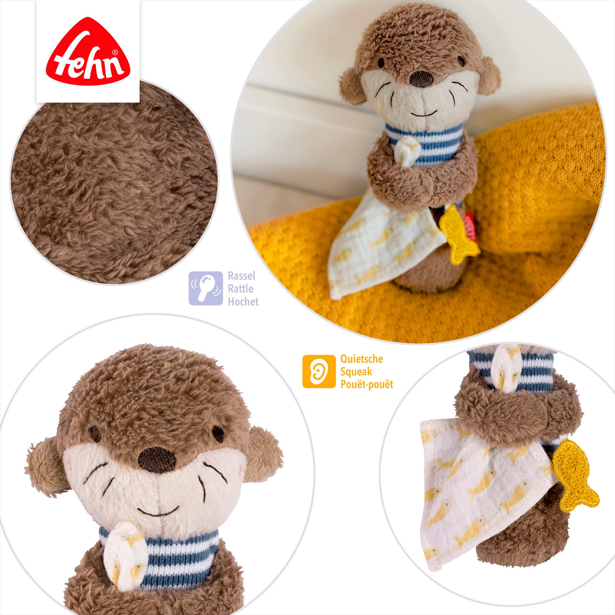Fehn Grijpspeeltje Otter Theo, stok grijpring Otter