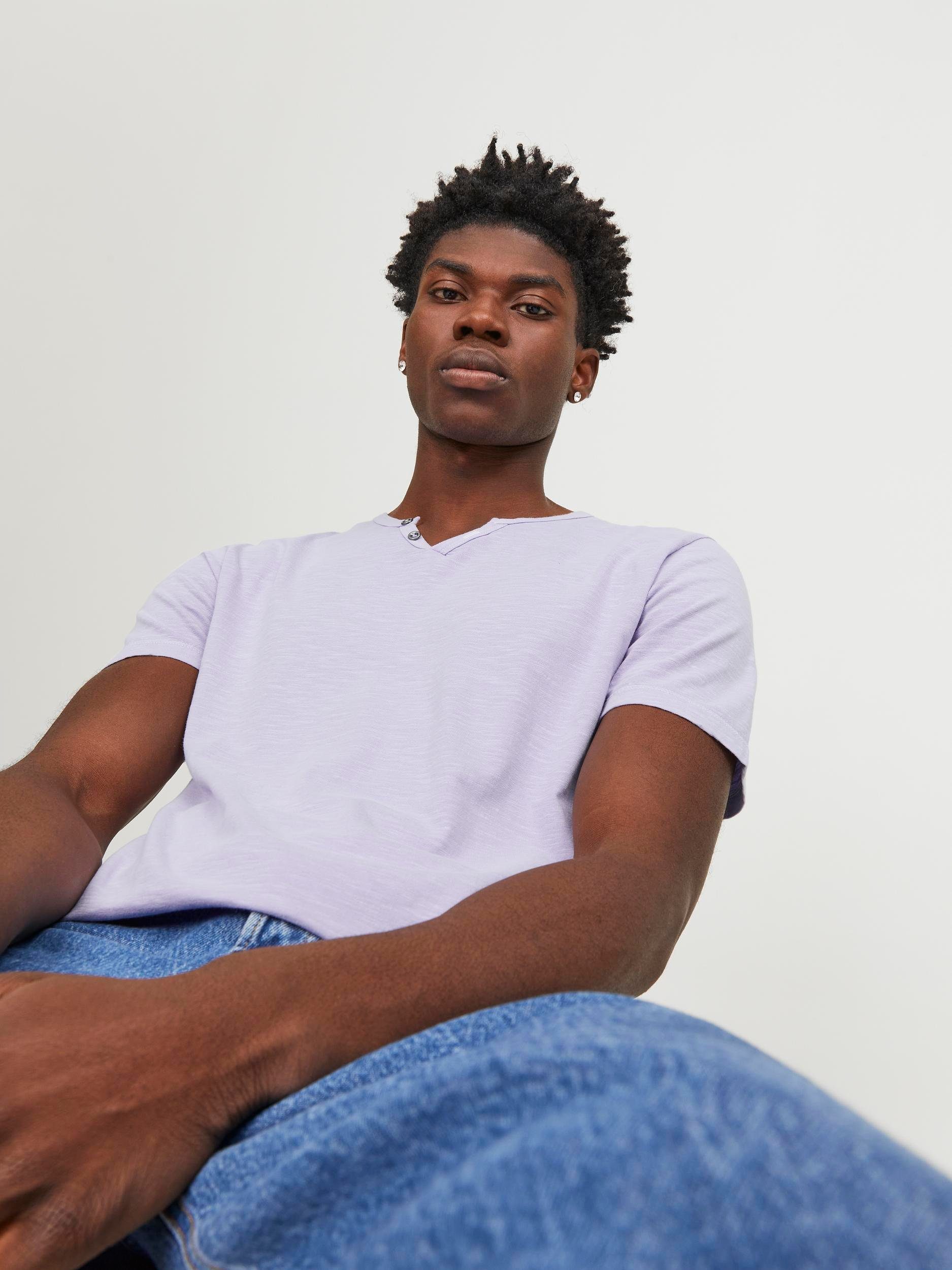 Jack & Jones T-shirt JJESPLIT NECK TEE SS NOOS