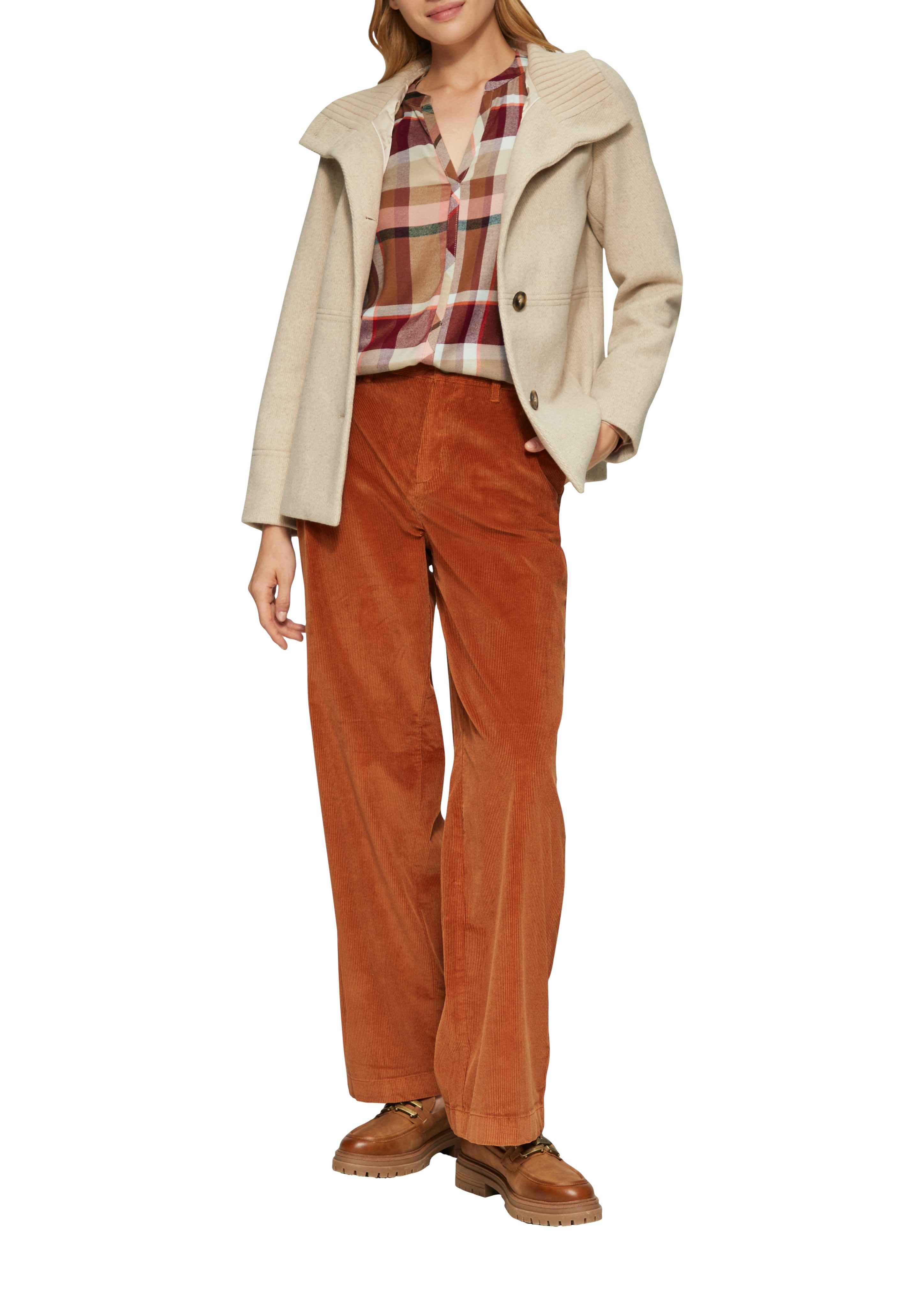 s.Oliver Blouse met lange mouwen met ruitpatroon