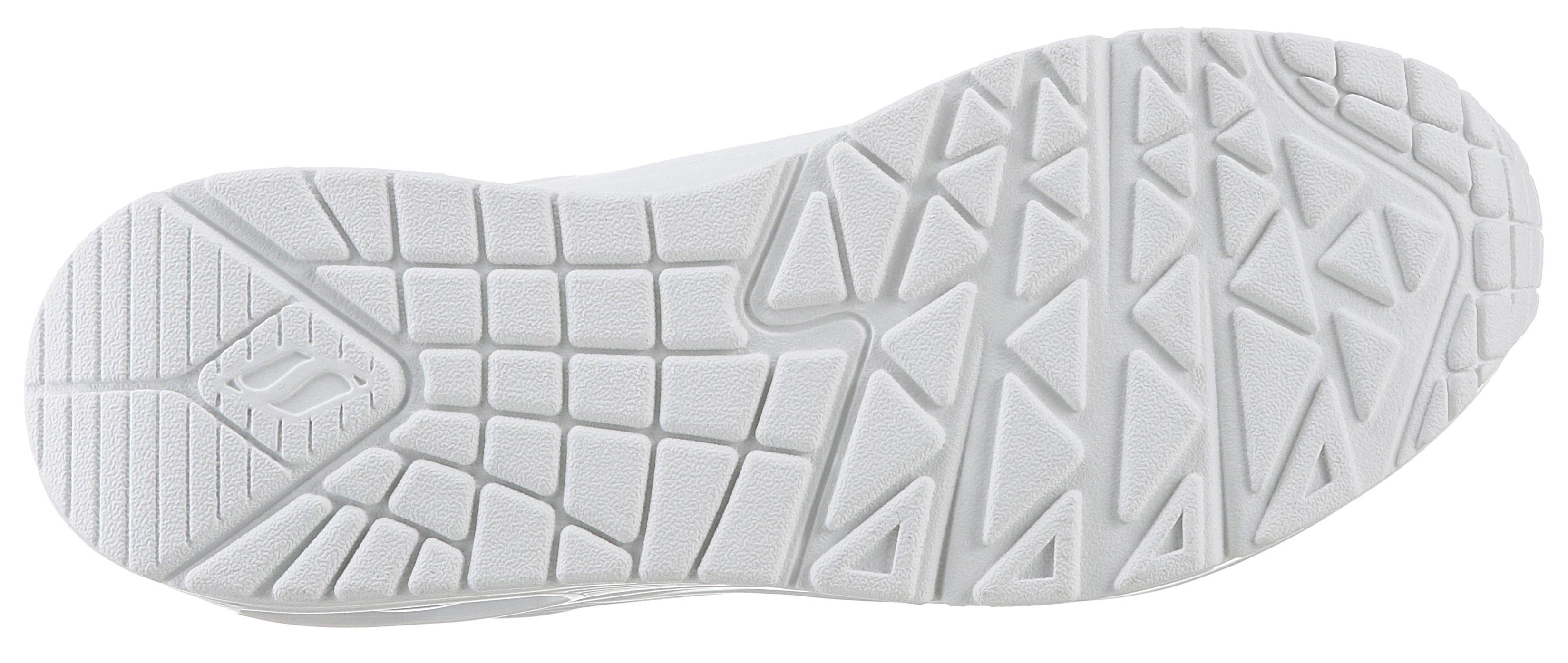 Skechers Slip-on sneakers UNO SHIMMER AWAY Slipper, vrijetijdsschoen, plateau sneaker met modieuze sleehak