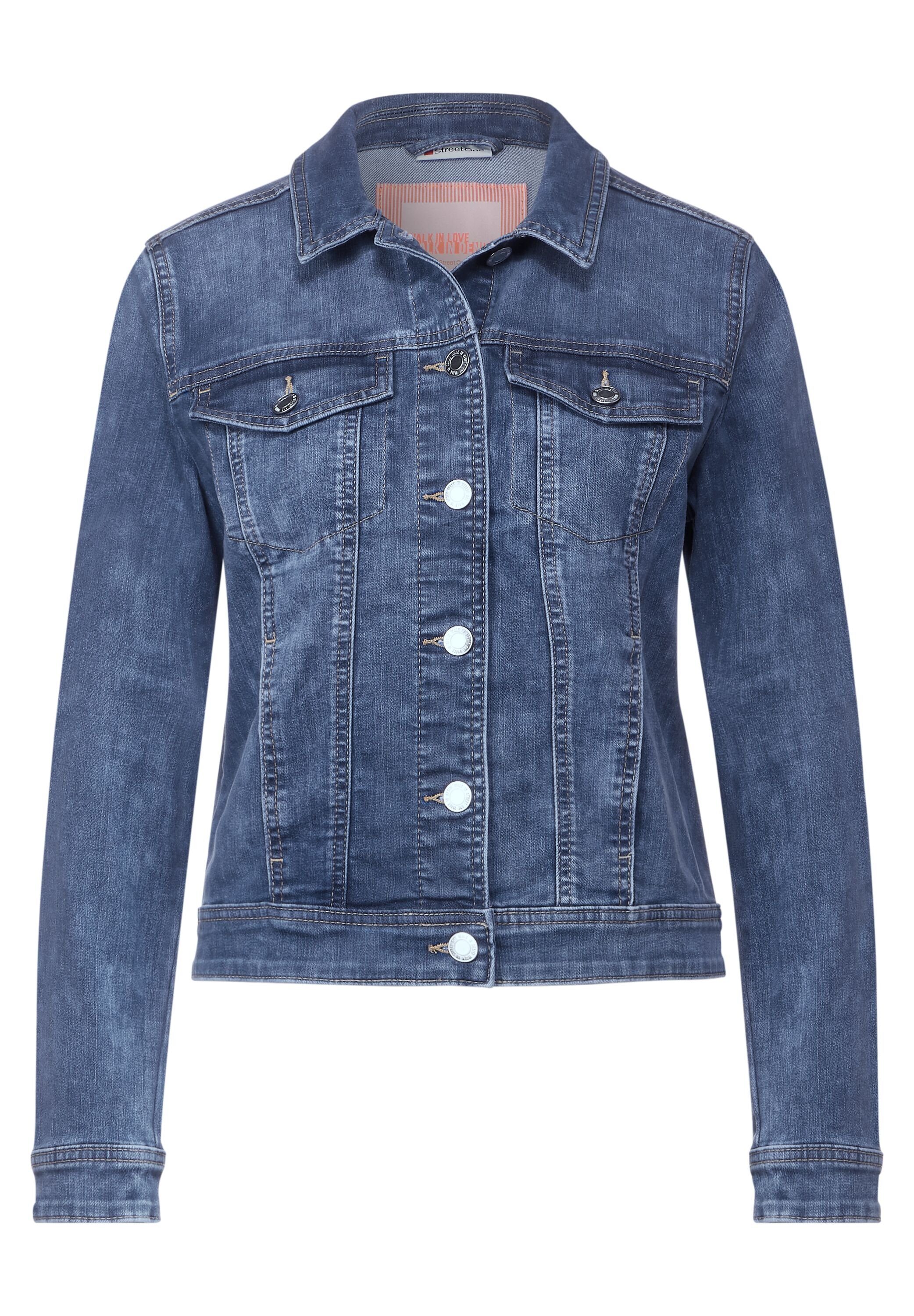 STREET ONE Jeansblazer in middenblauwe wassing
