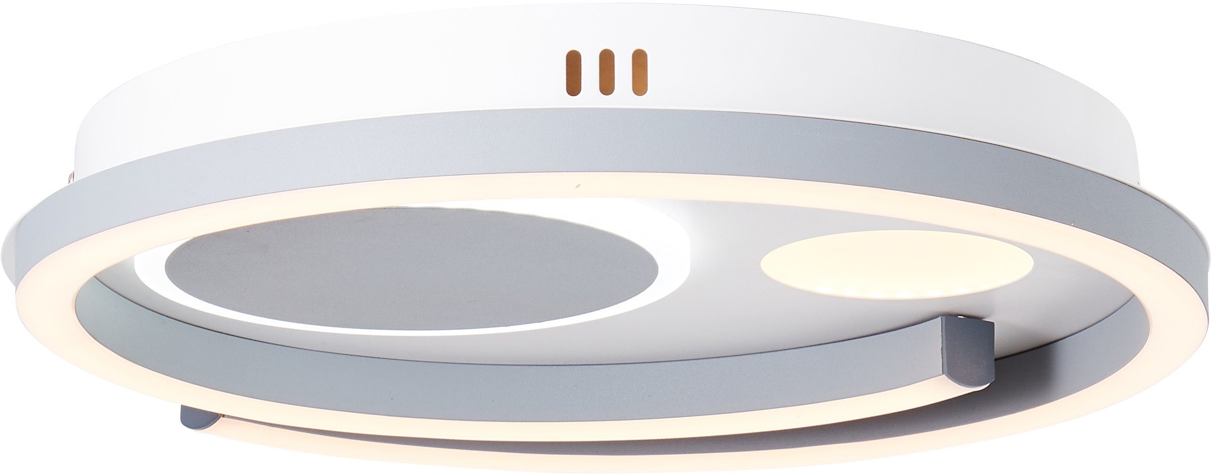 Brilliant Leuchten Led-plafondlamp Thekla Ø 40 cm, dimbaar, CCT, 3500 lm, afstandsbediening, metaal, wit/zwart (1 stuk)
