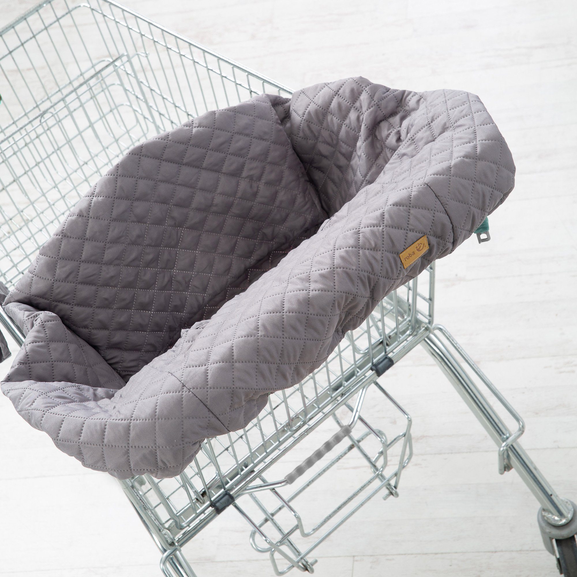 Roba® Draagdoek Style, antraciet Beschermer voor in de winkelwagen inclusief draagrugzak
