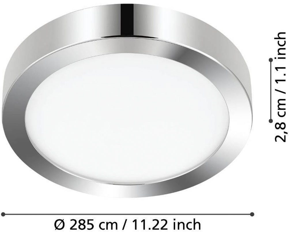 EGLO Plafondlamp FUEVA 5 Plafondlamp, IP44, lage opbouwhoogte, 20 Watt, Rond (1 stuk)