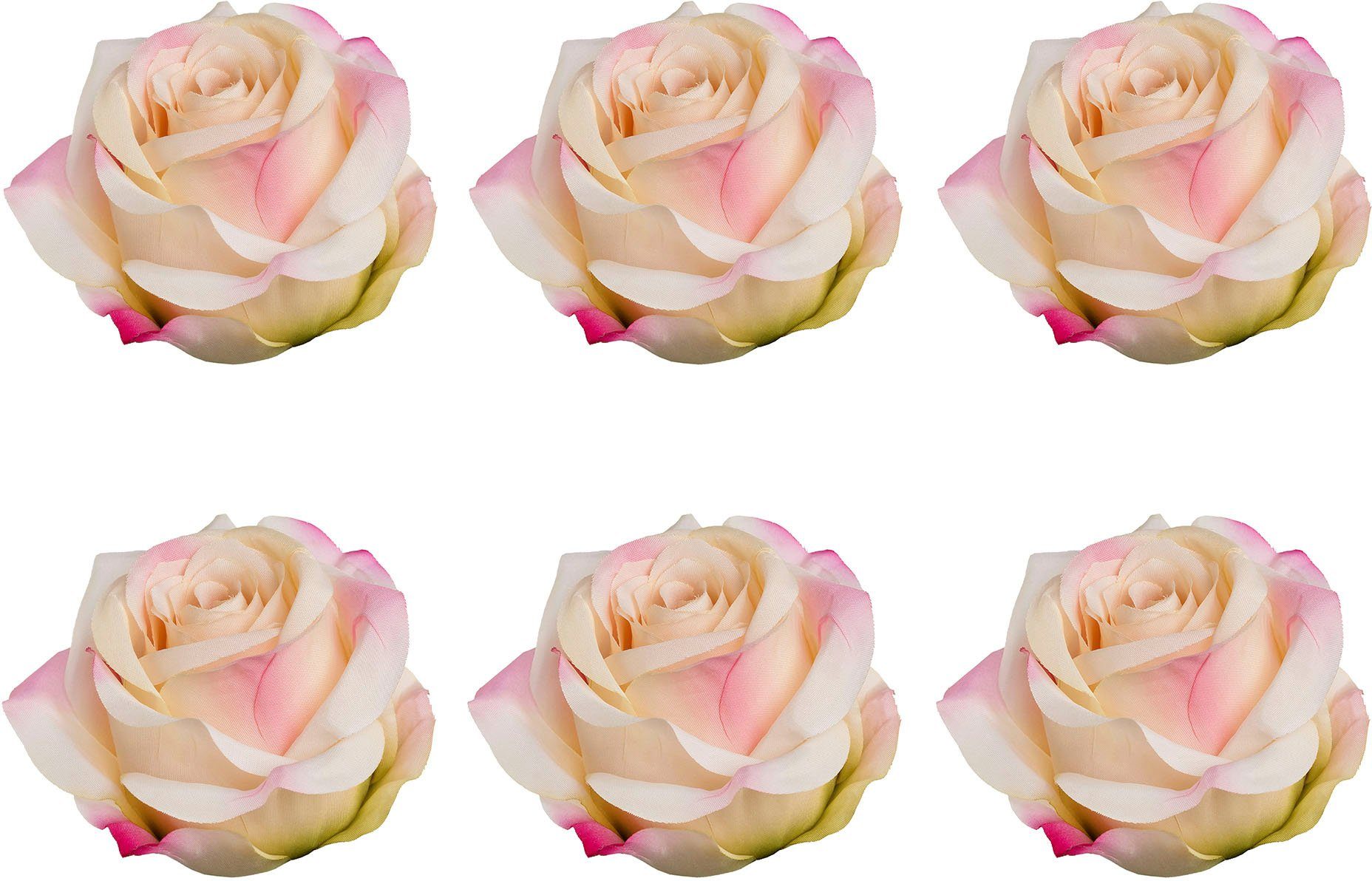 Creativ green Kunstbloem Rose mit Clip (6 stuks)