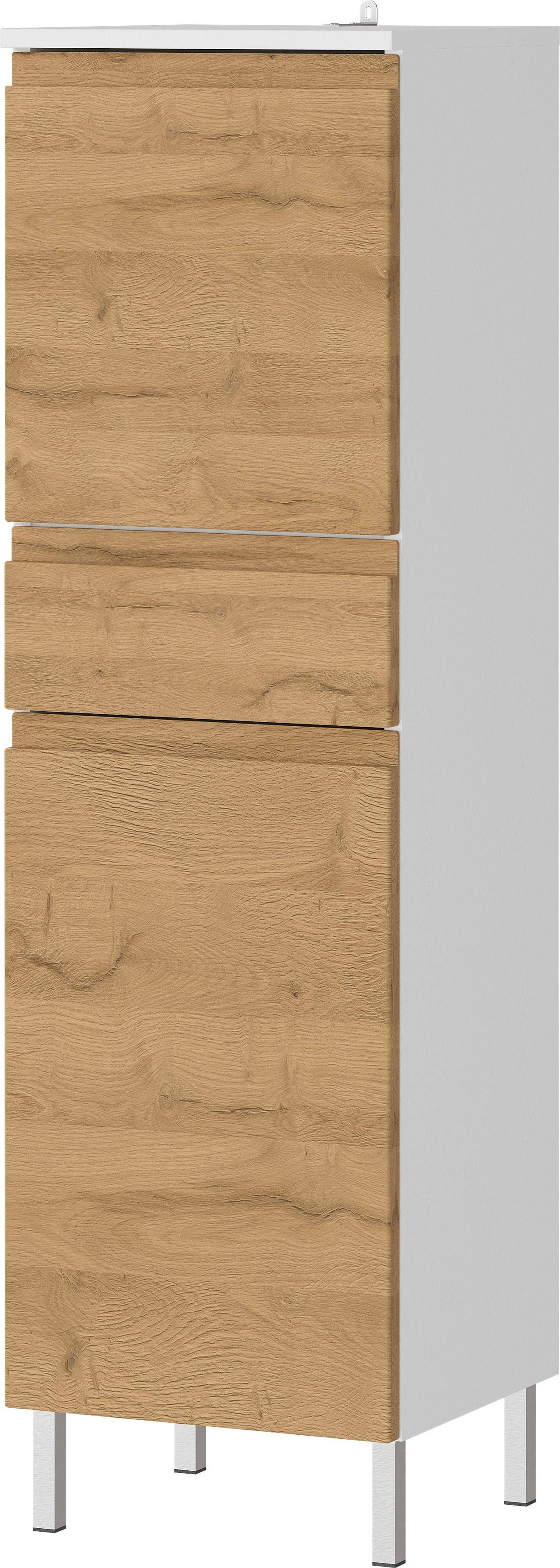 GERMANIA Halfhoge kast Torrance met verstelbare planken en poten van metaal, greeploos design