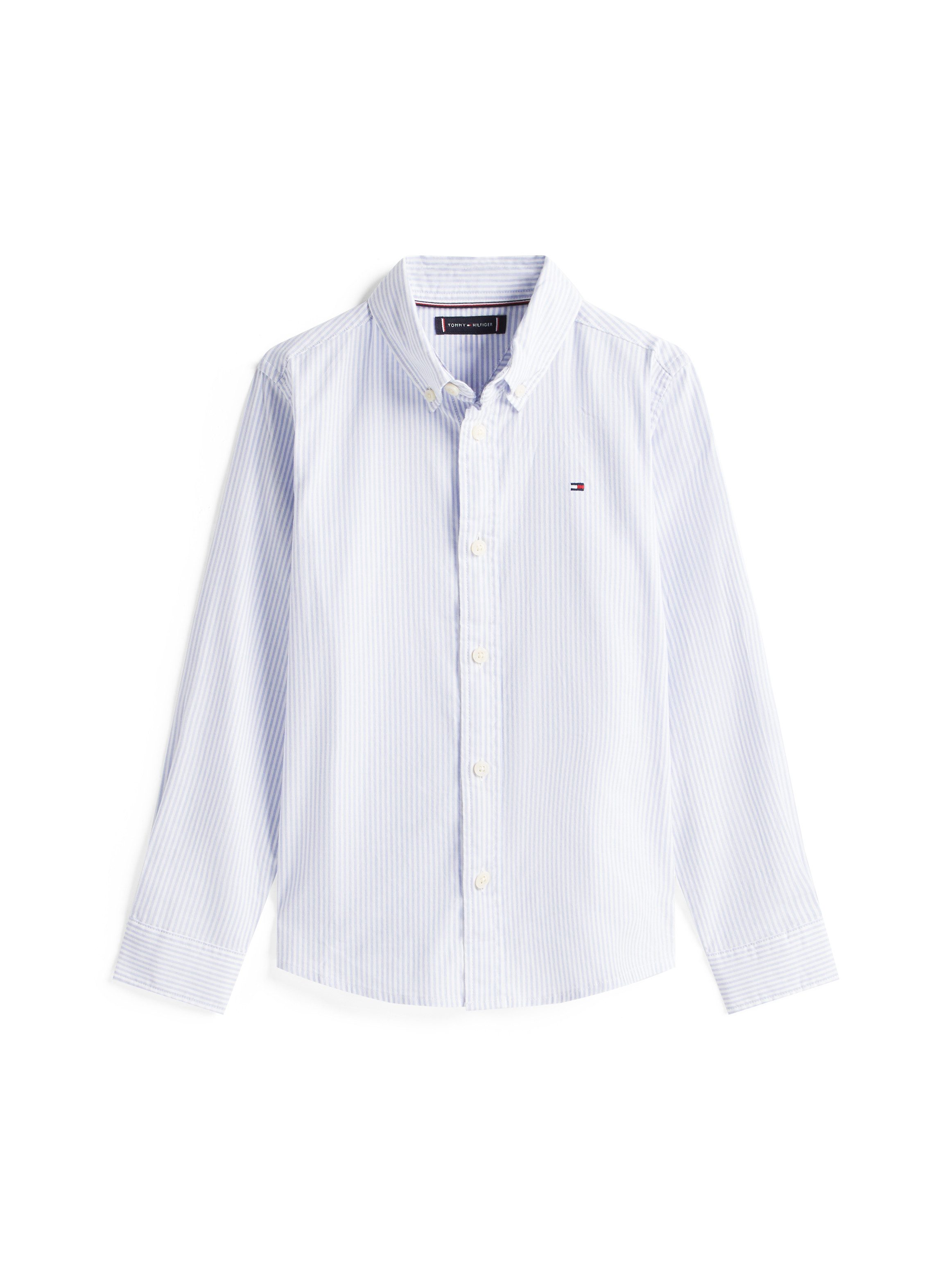 Tommy Hilfiger Overhemd met lange mouwen FLEX ITHACA SHIRT LS met streepjespatroon, logo-borduursel