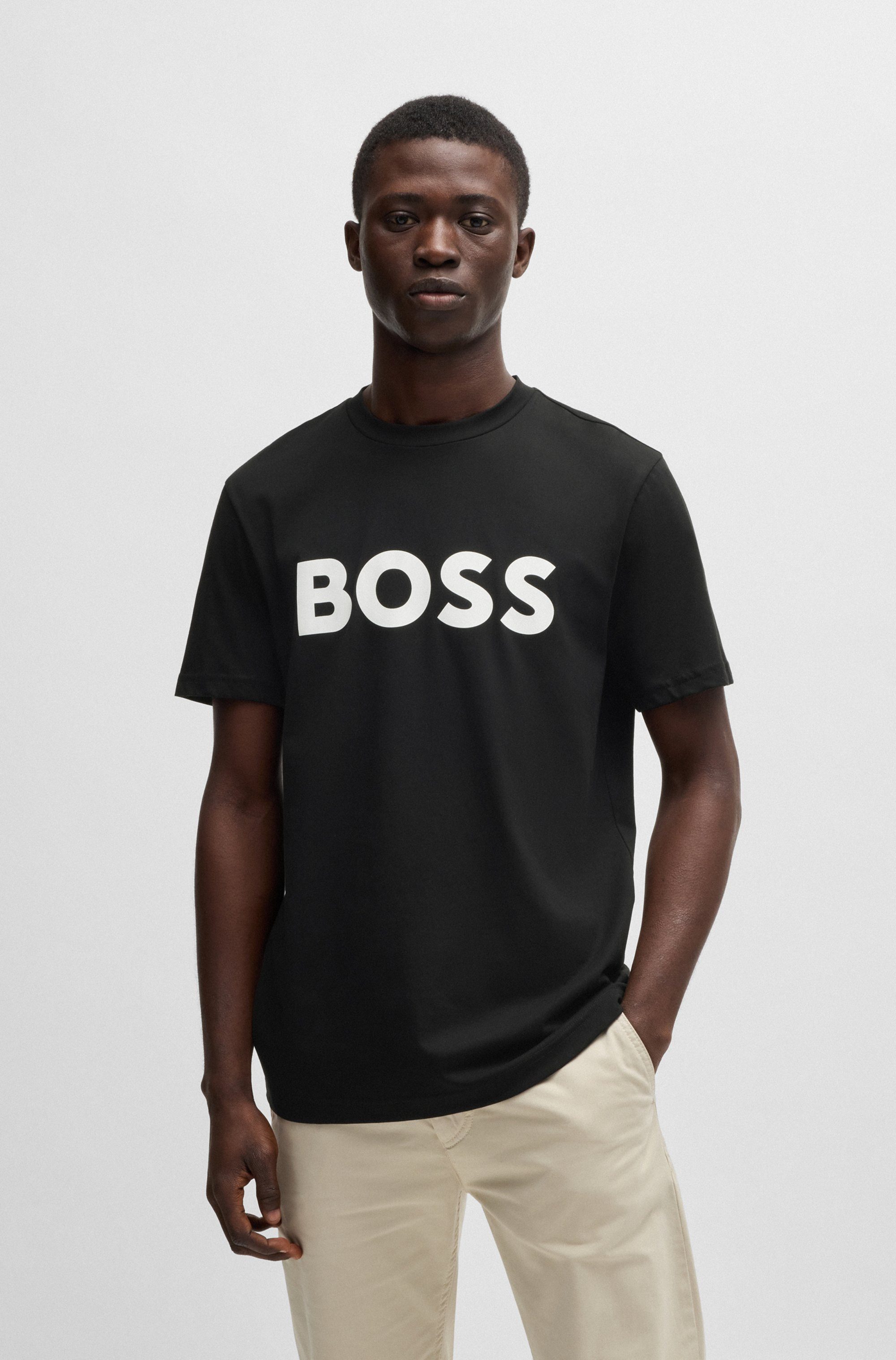 Boss Orange T-shirt Thinking met logoprint (1-delig)