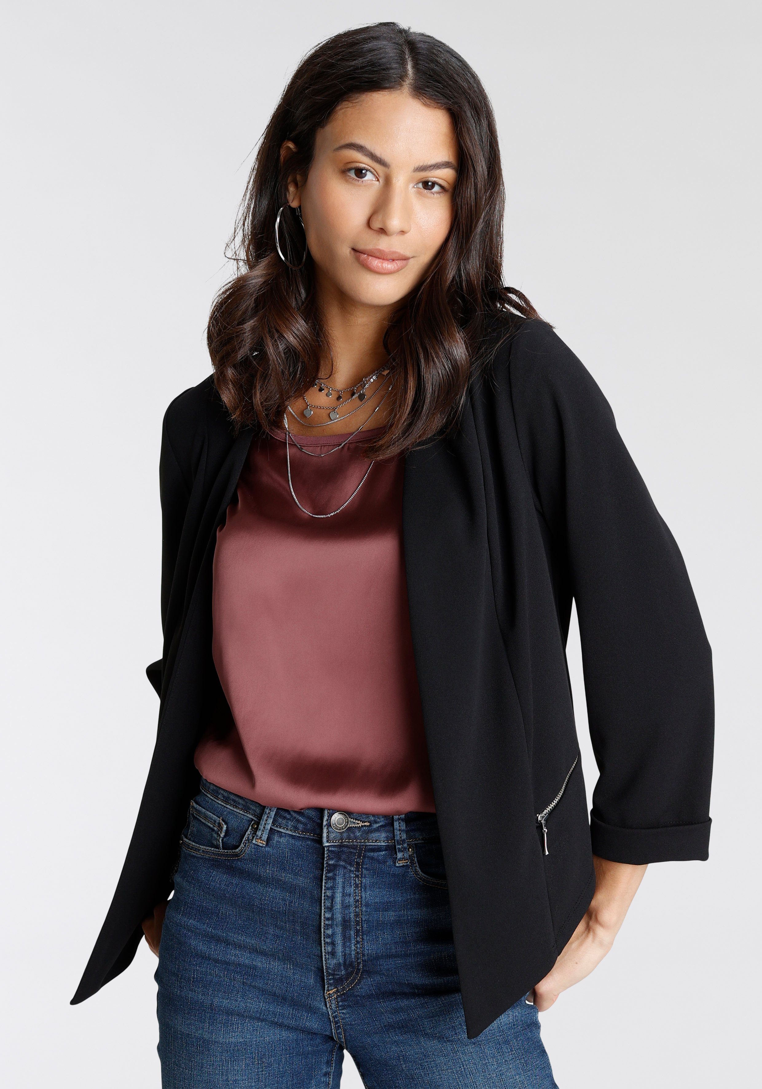 Laura Scott Shirtblouse van satijn en jersey