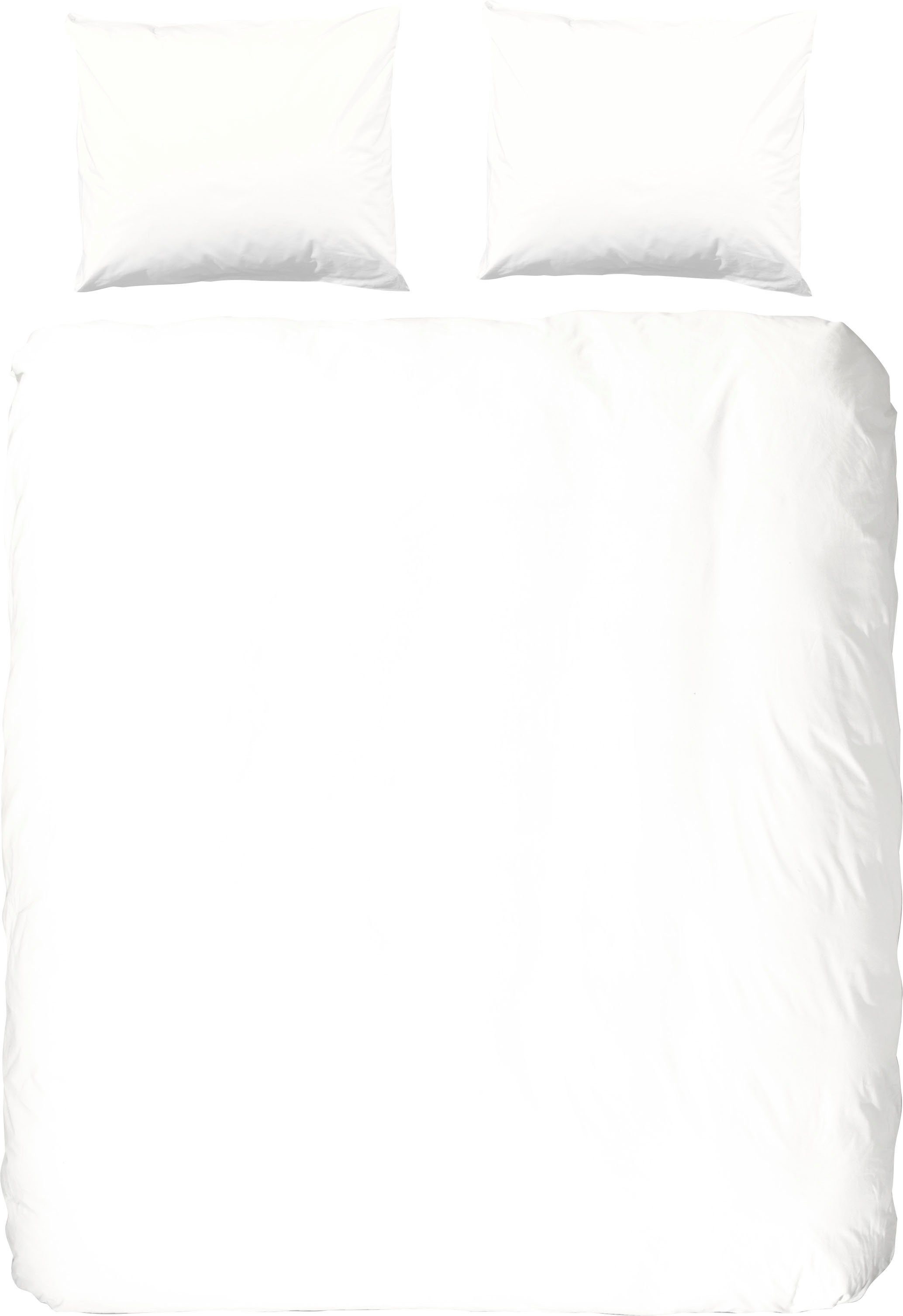 hip Overtrekset Hip Uni 100% katoen, mako-satijn, 135x200, effen wit, rits (2-delig)